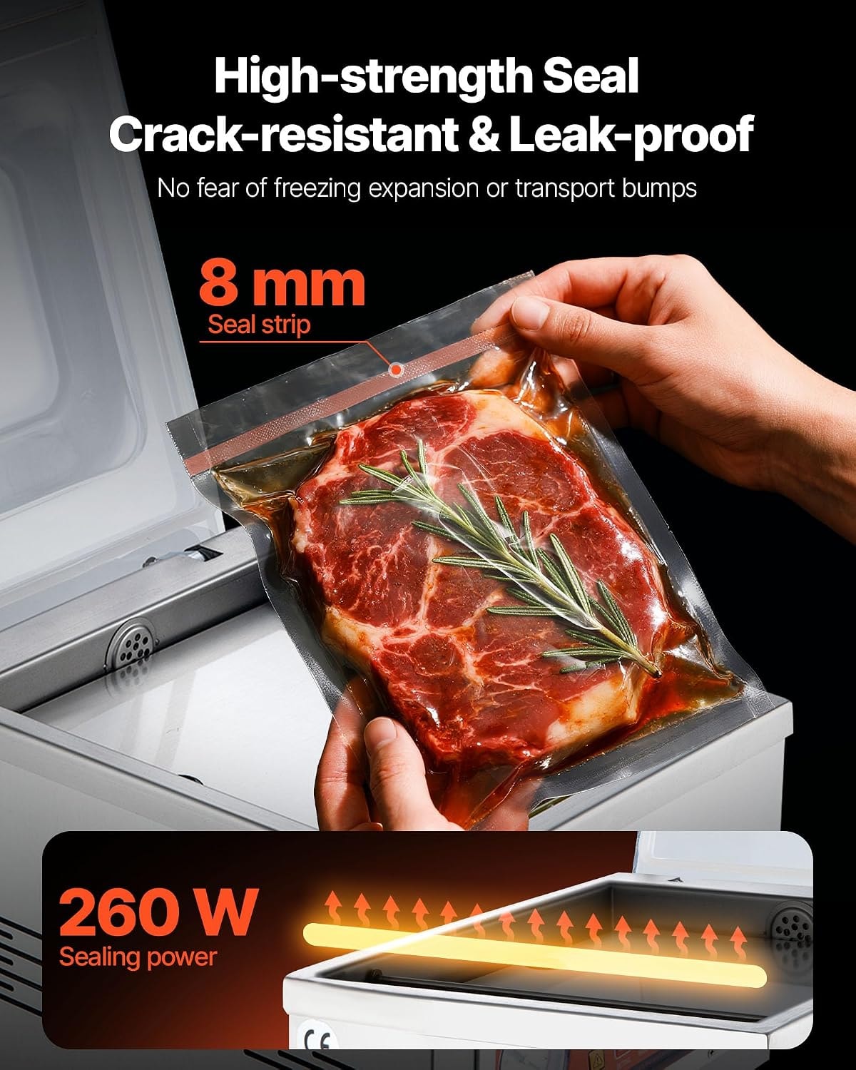 Chamber Vacuum Sealer, 260w Sealing Power, Vacuum Packing Machine for  – Silver – Vacuum Sealers
