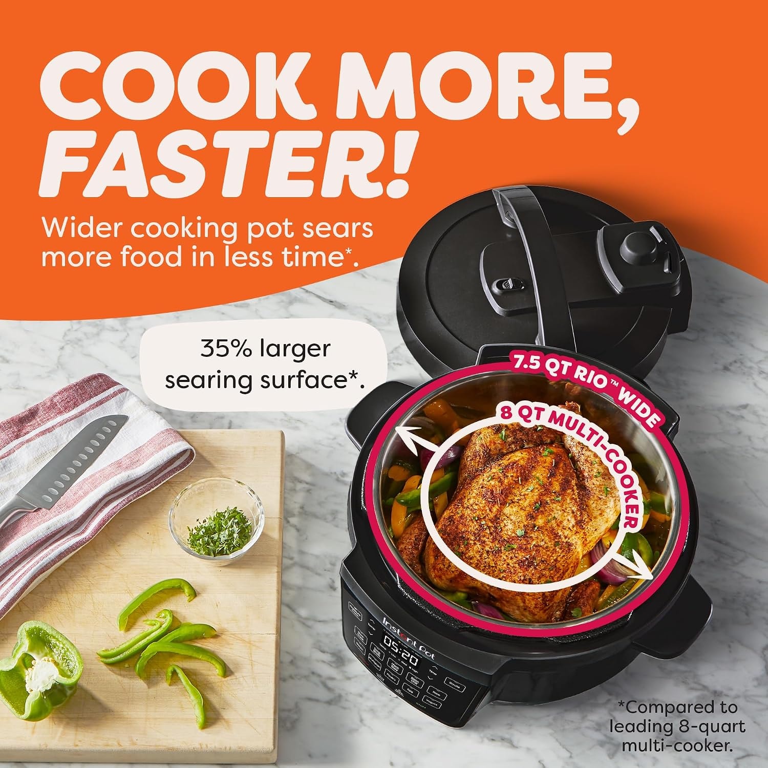 Instant Pot RIO 7.5-Quart 7-in-1 Electric Multi-Cooker – 7.5 quarts – Black – Electric Pressure Cookers