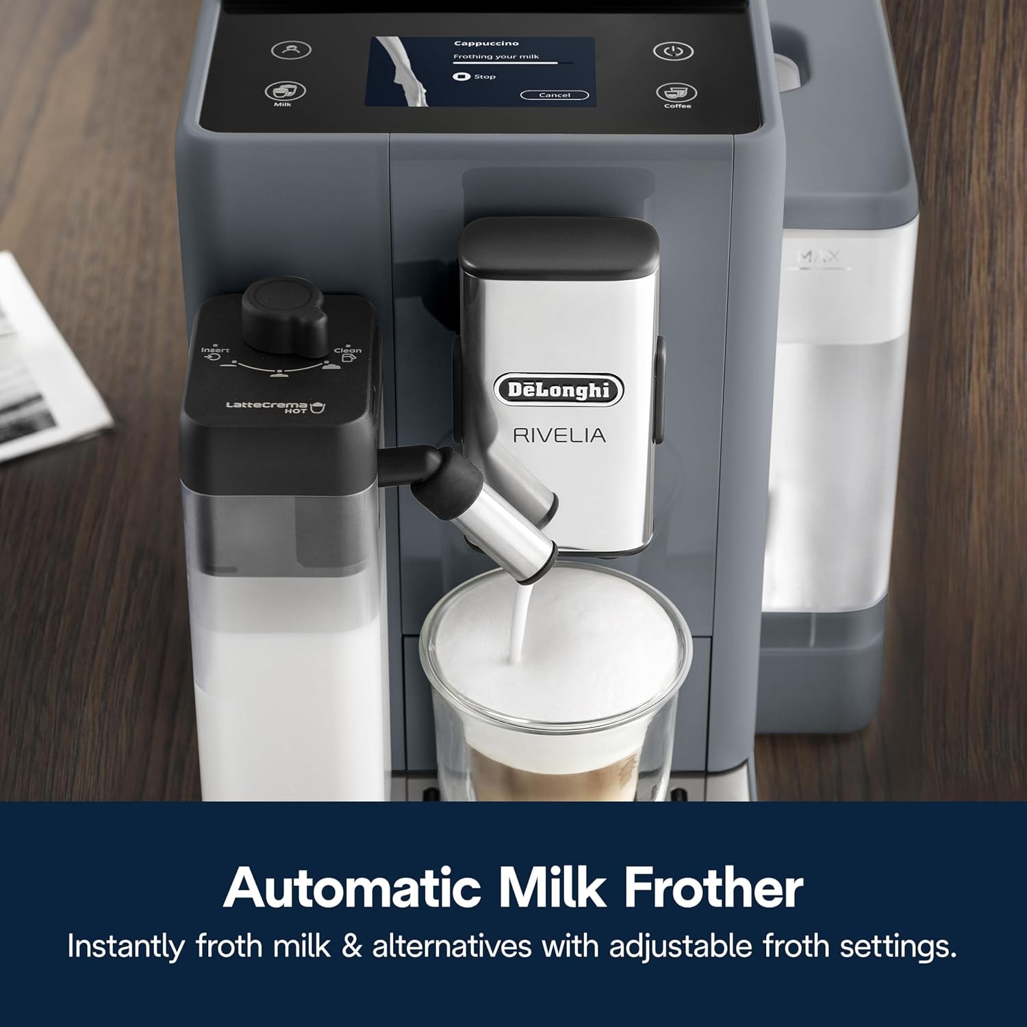De'Longhi Rivelia Fully Automatic Espresso Machine – Pebble Gray – Super-Automatic Espresso Machines