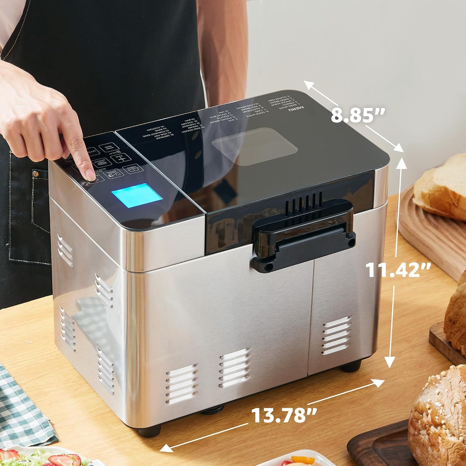 Elite Gourmet Programmable 2-Lb Bread Maker – Stainless Steel – Bread Machines