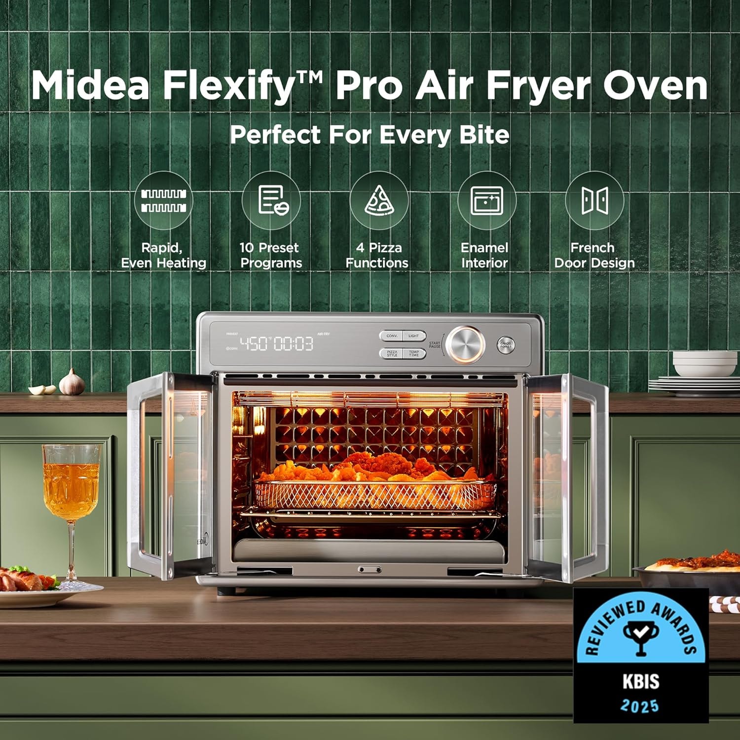 Bridgepro Bridge Pro 36L Air Fryer Oven with French Doors – 26.4 quarts – Stainless steel – Air Fryers