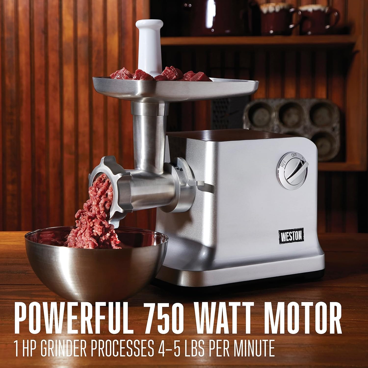 Weston Electric Meat Grinder Sausage Stuffer #12 – Silver – Meat Grinders