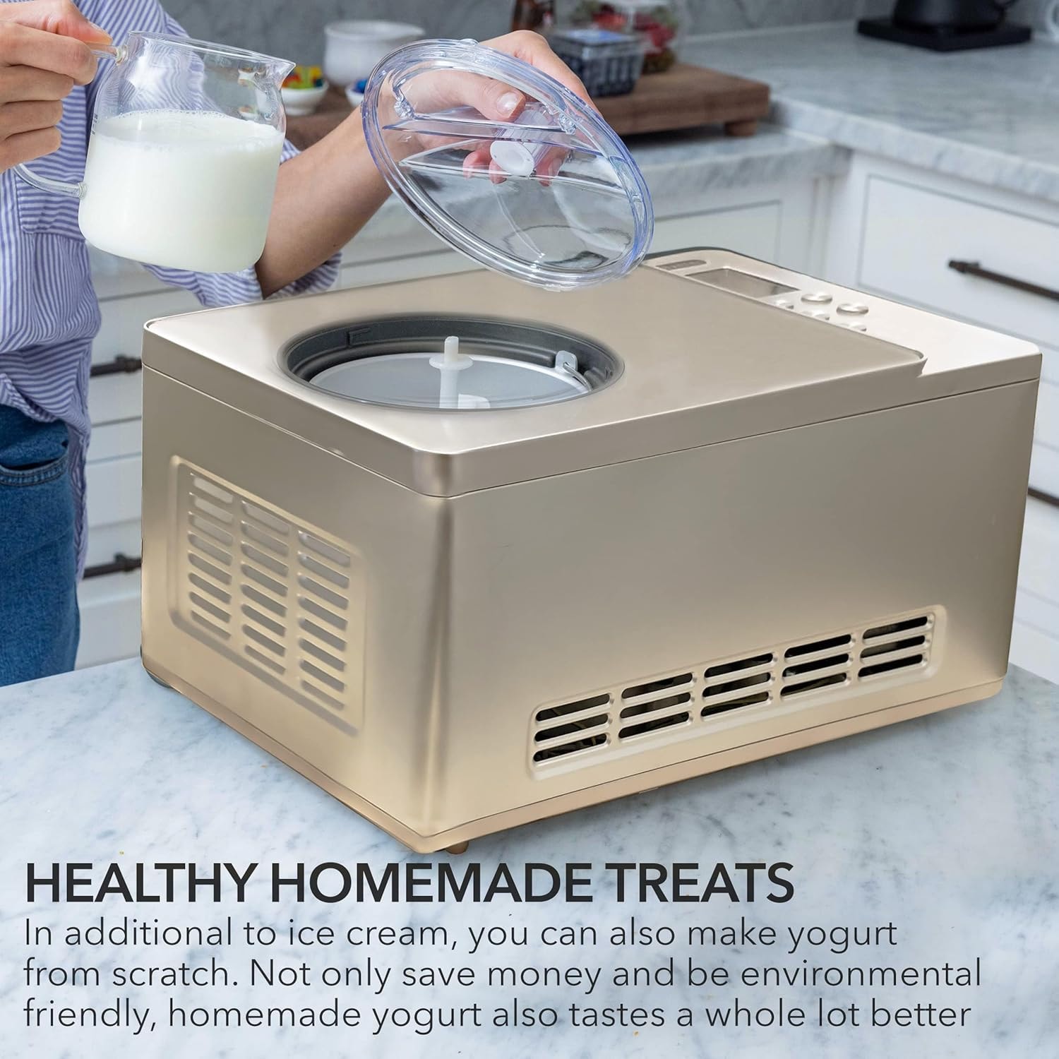 Whynter Ice Cream Maker ICM-220CGY – 2 quarts – Champagne Gold – Ice Cream Machines