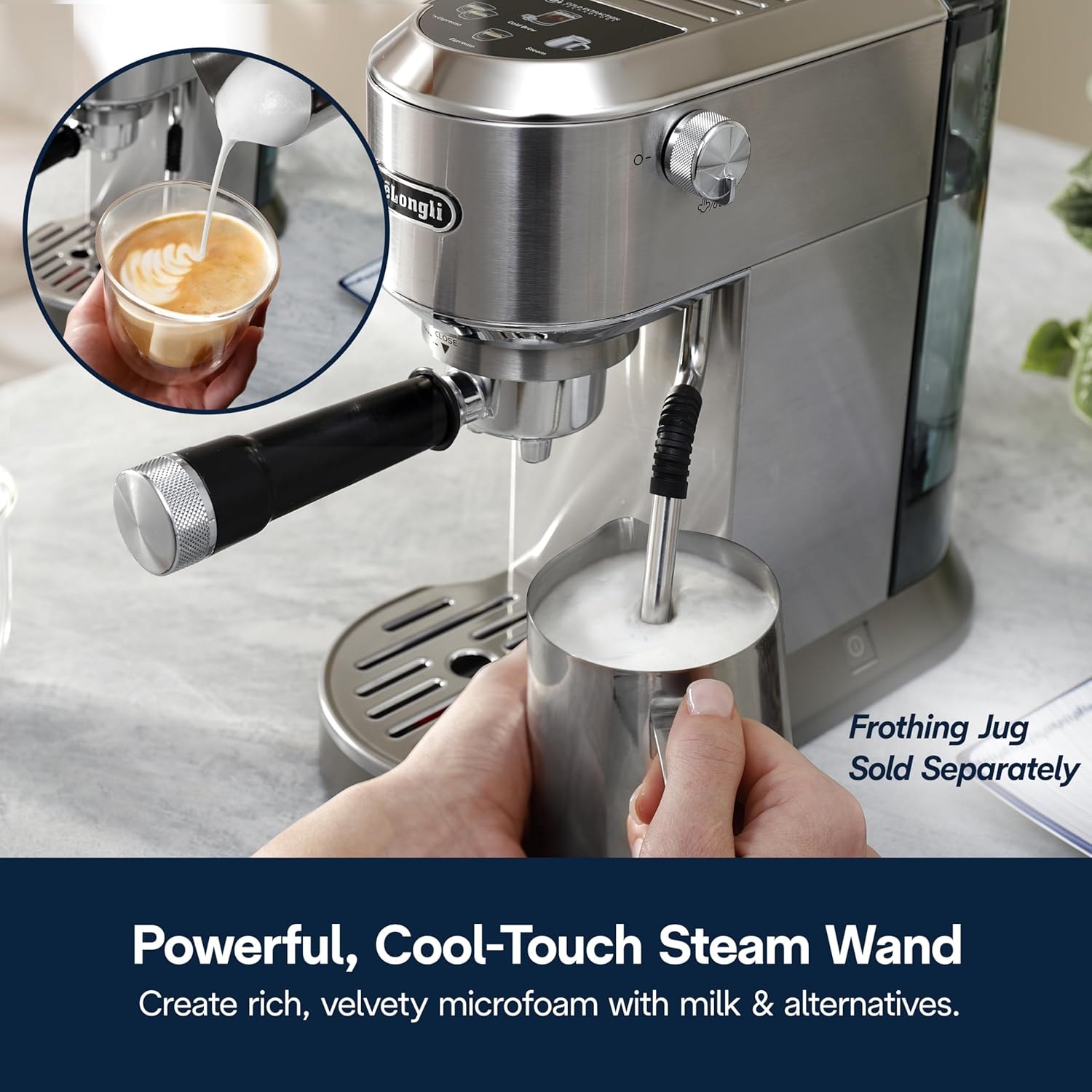 De'Longhi Dedica Duo Espresso Machine – Stainless Steel – Manual Espresso Machines