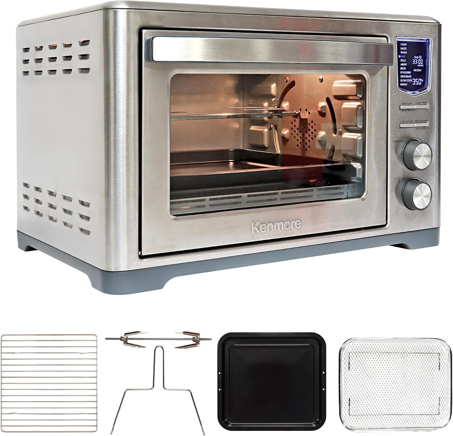 Kenmore 11-In-1 Digital Air Fryer Toaster Oven – 23.7 liters – Silver – Air Fryers
