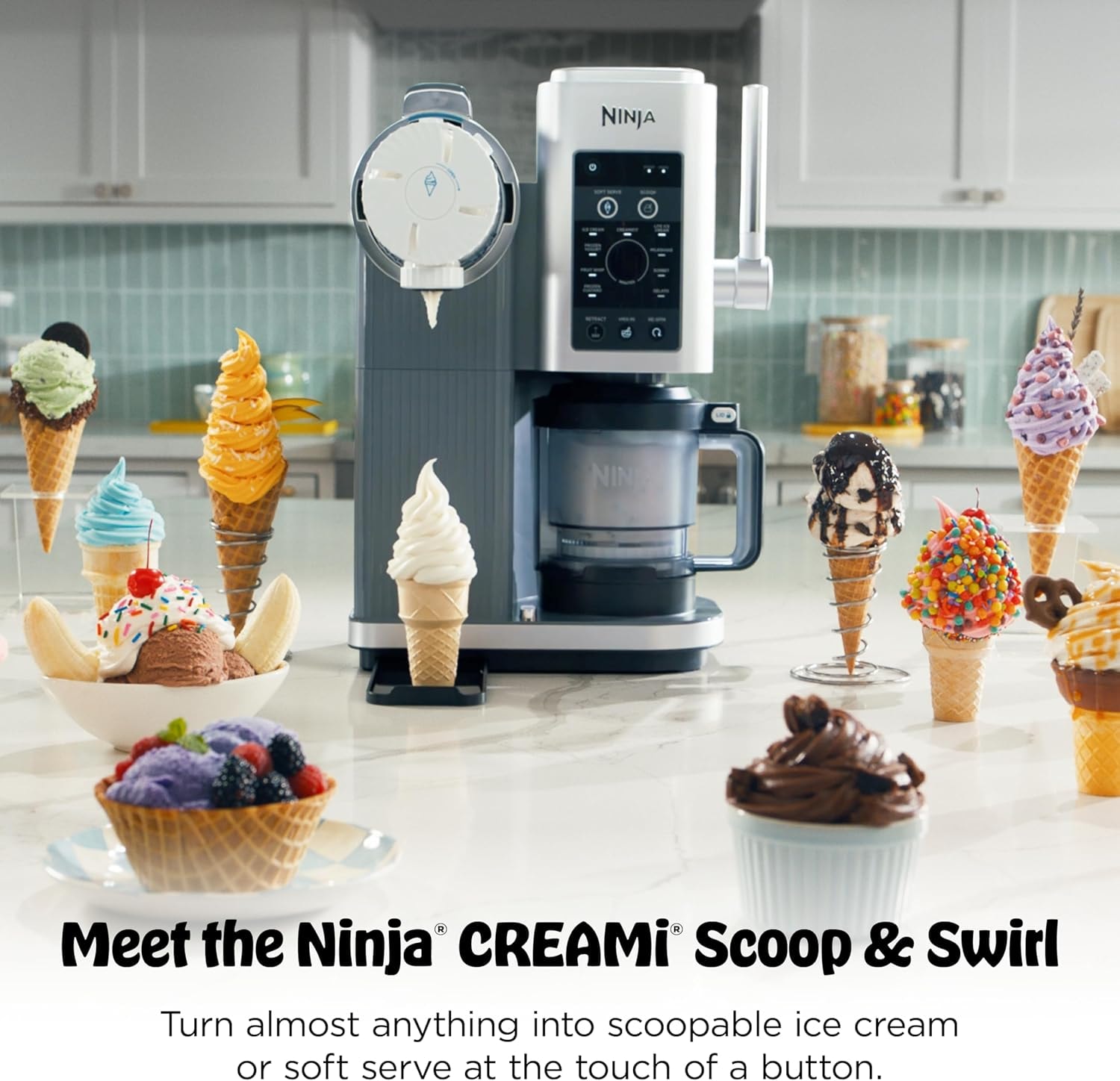 Ninja Swirl CREAMi Soft-Serve Ice Cream Maker – Silver – Ice Cream Machines