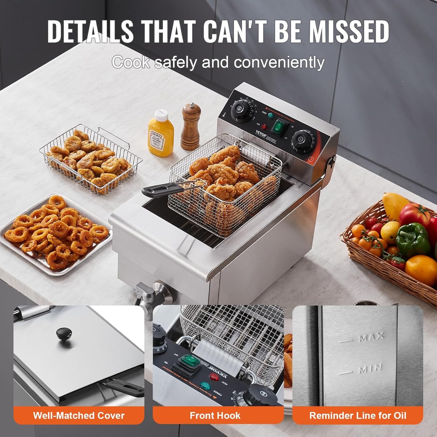 11L Commercial Electric Deep Fryer – Silver – Deep Fryers