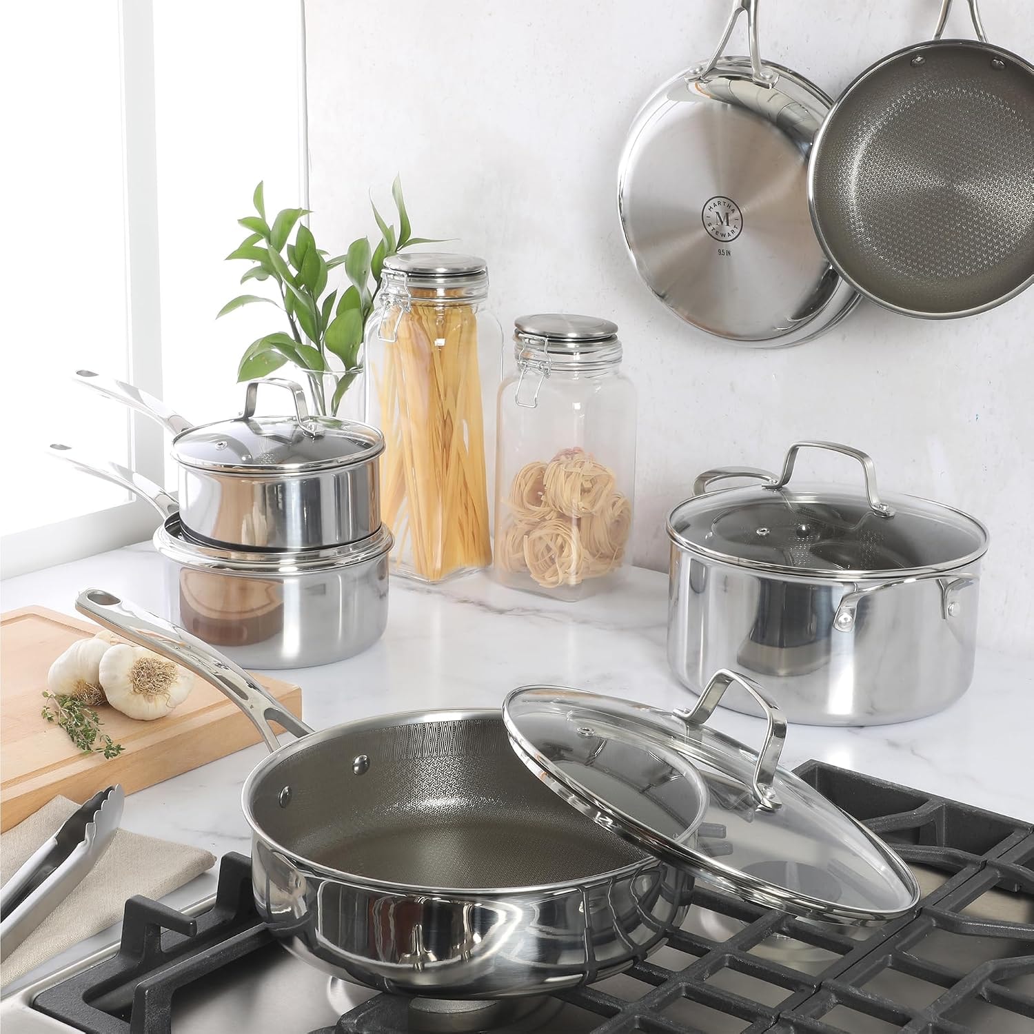 Martha Stewart Badgley 10 Piece TriPly Stainless Steel Pots and Pans N – 2.25 quarts – Cookware Sets