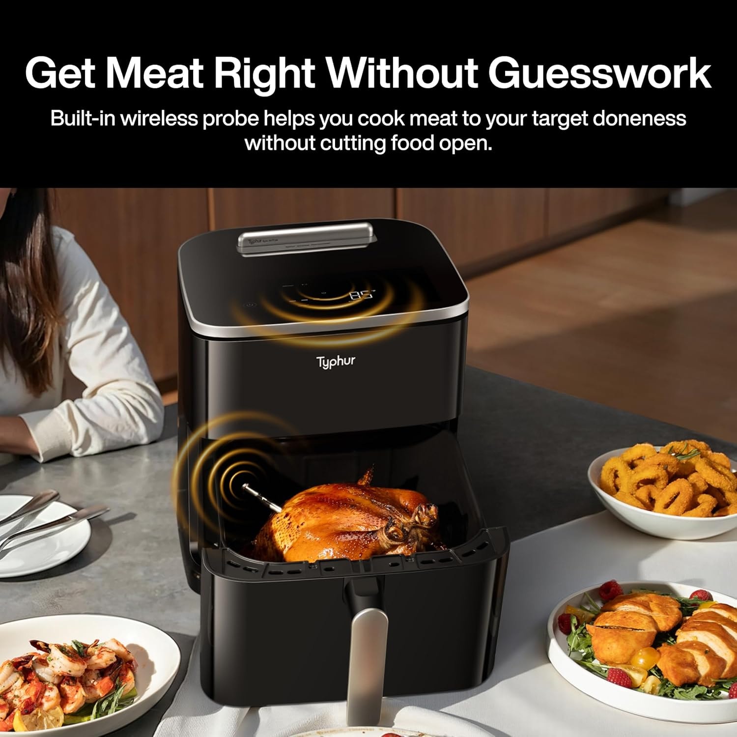 Cosori FlexDrawer Smart Air Fryer with App Control PFAS-Free Ceramic C – 8 quarts – Black+Sliver – Air Fryers