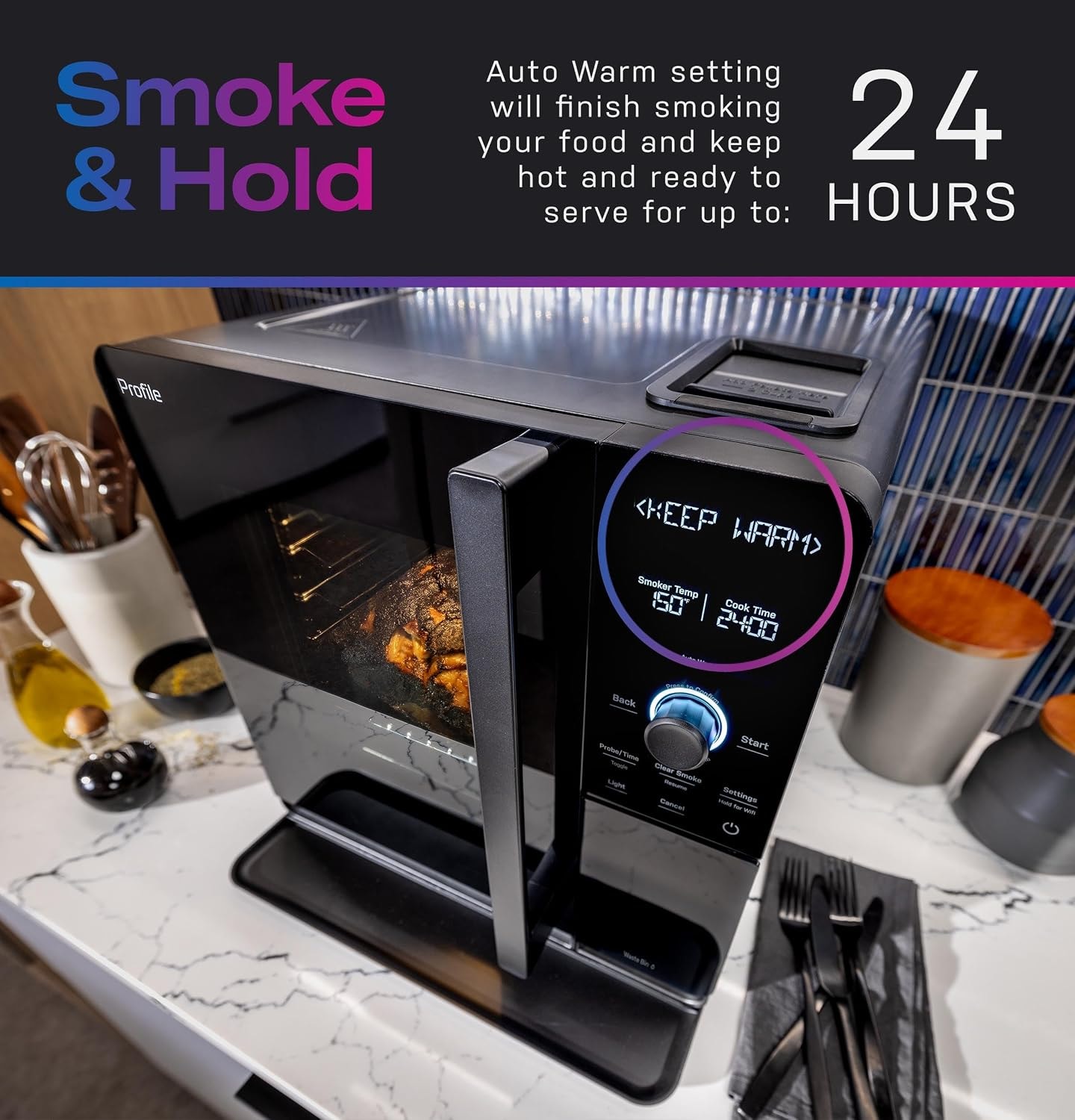 GE Profile Smart Indoor Smoker – Carbon Black – Toasters