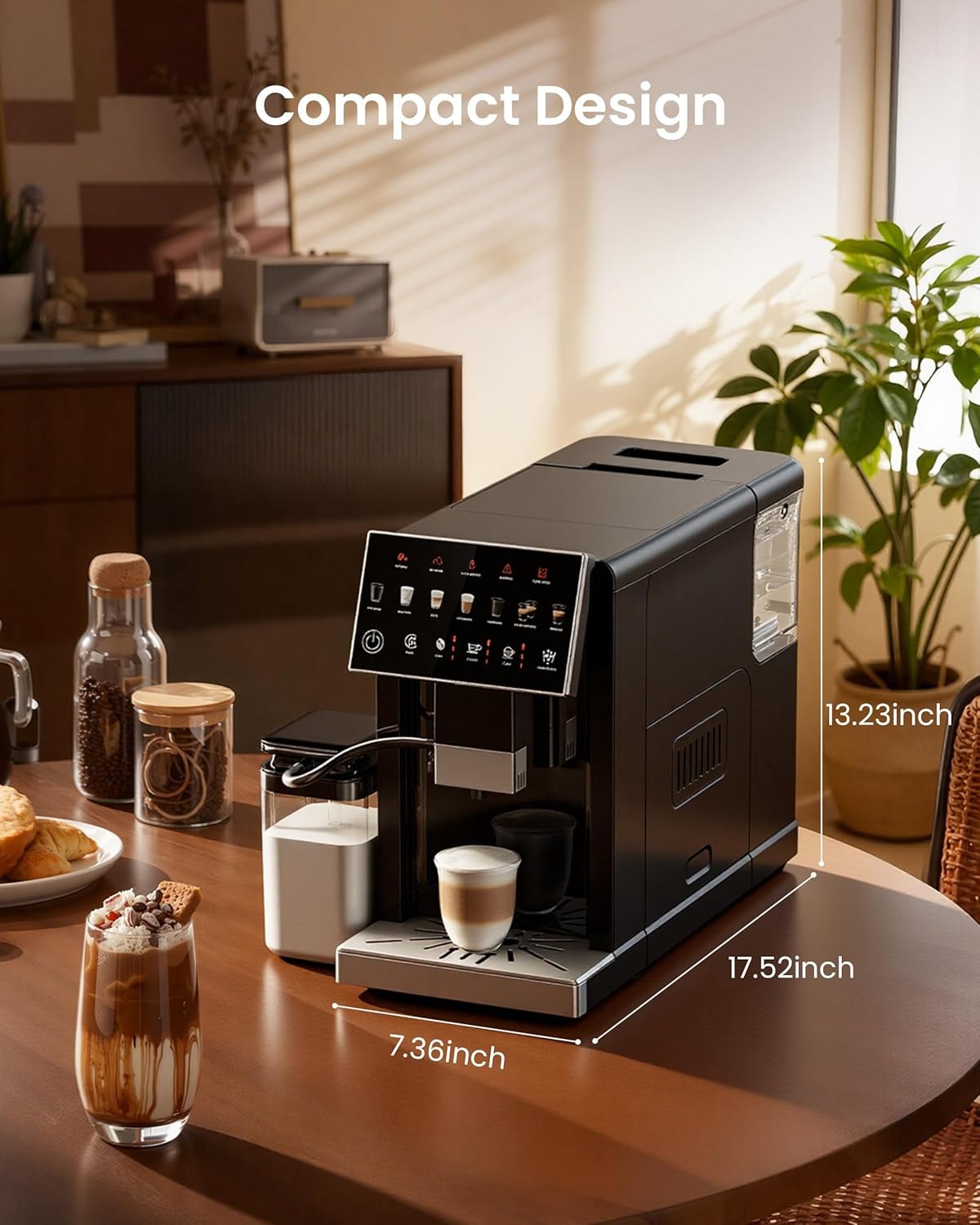 Thyme & Table Fully Automatic Espresso Machine – 1.5 liters – Black – Super-Automatic Espresso Machines