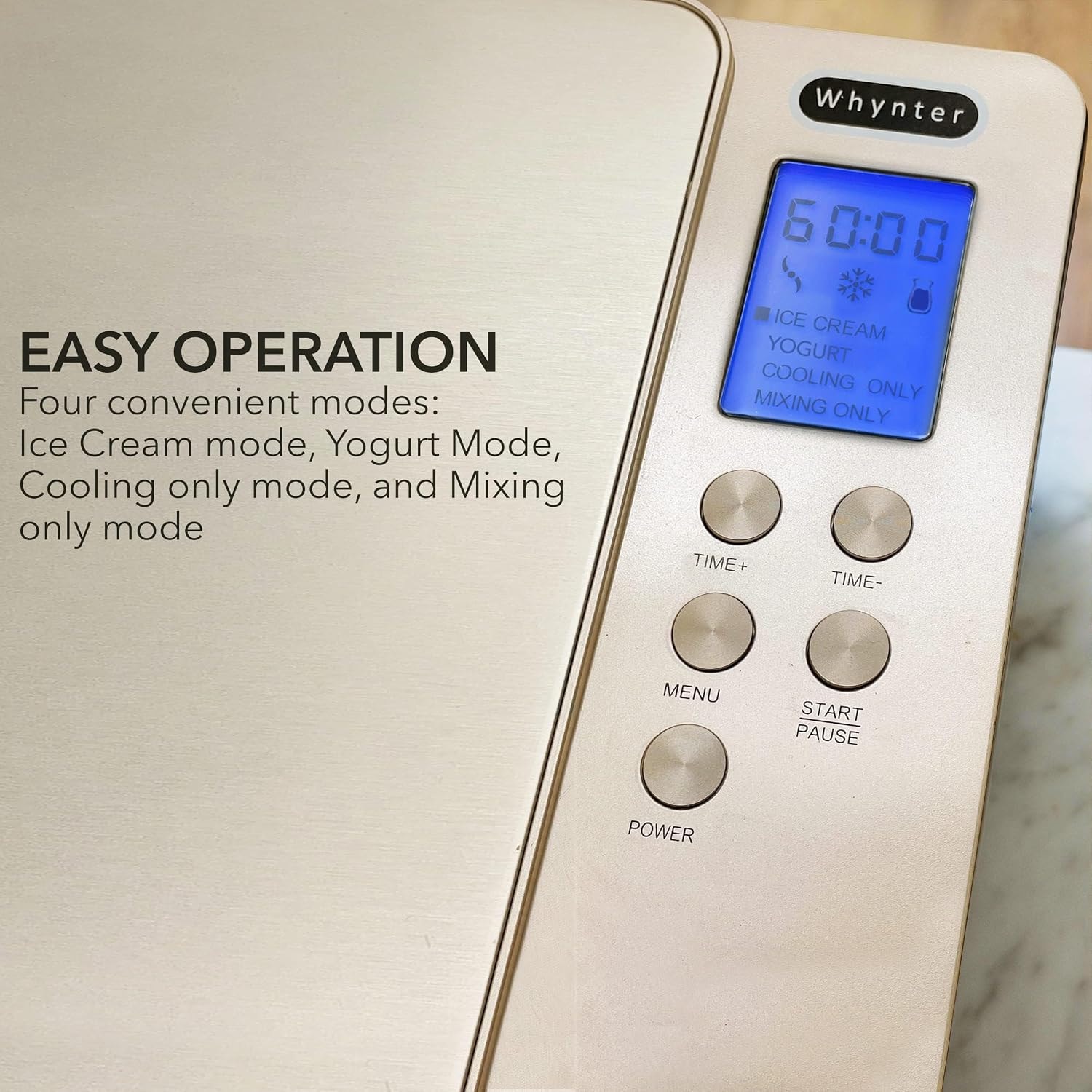 Whynter Ice Cream Maker ICM-220CGY – 2 quarts – Champagne Gold – Ice Cream Machines
