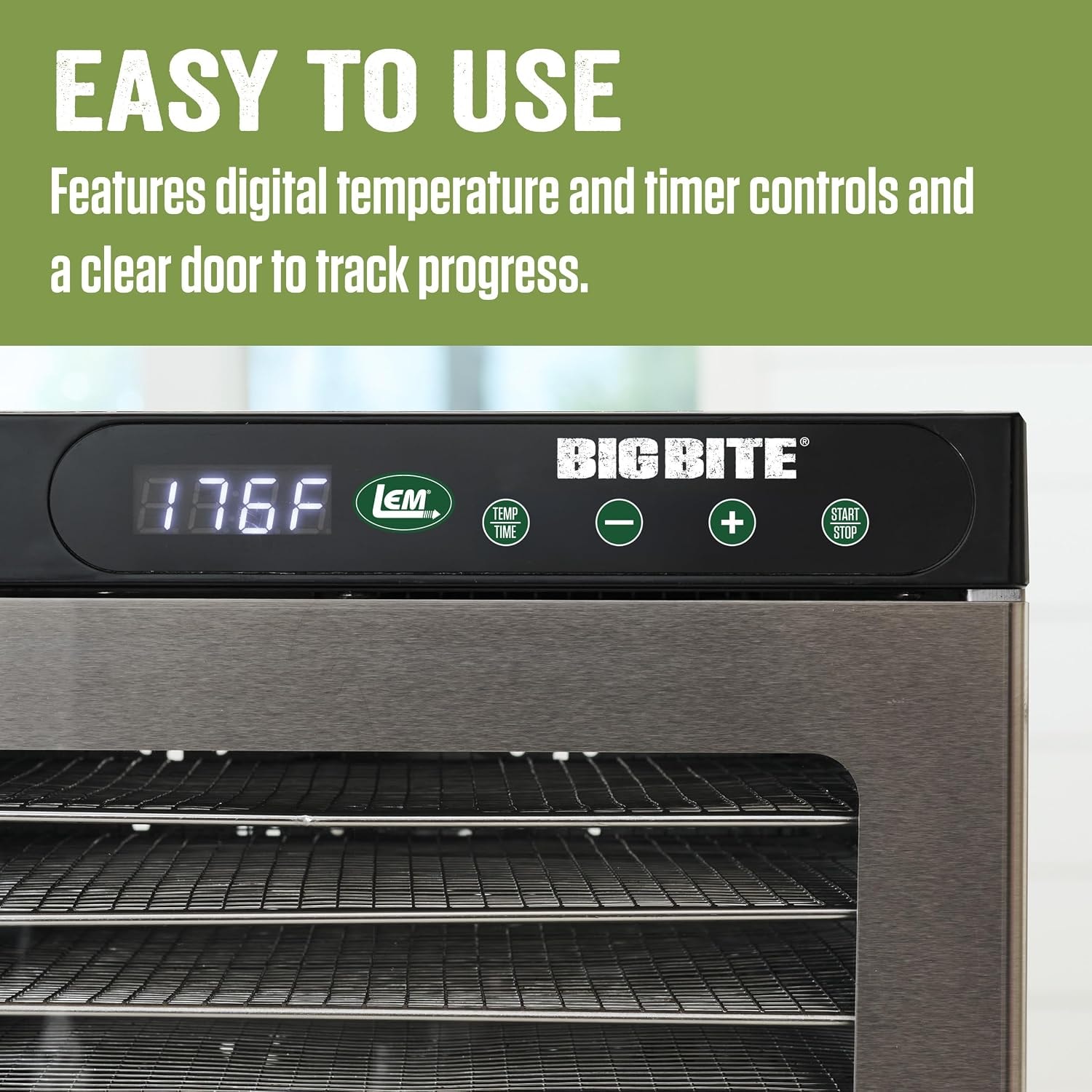 LEM BigBite 10-Tray Stainless Steel Dehydrator – Silver – Dehydrators