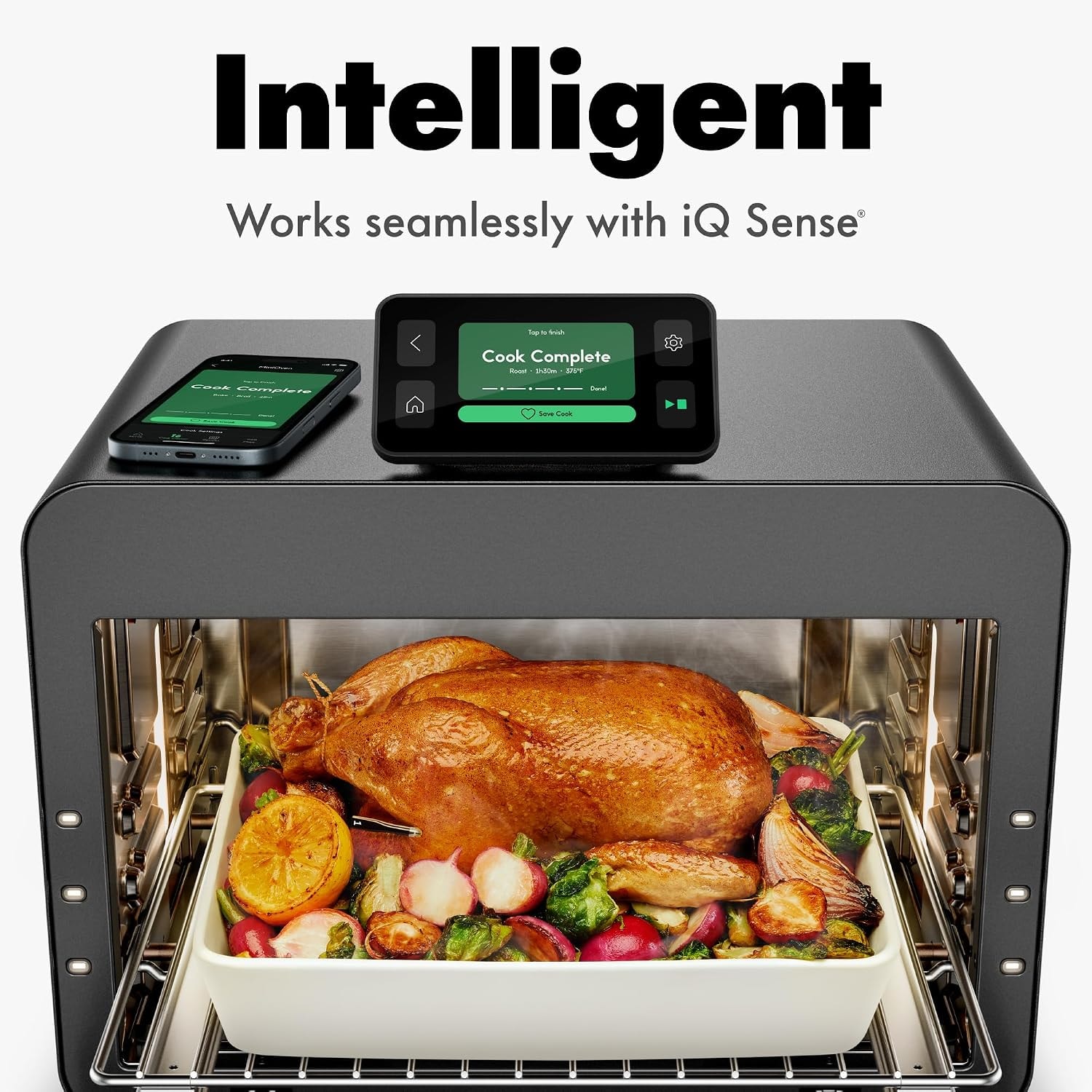 CHEF iQ MiniOven Smart Toaster Oven Air Fryer Combo – 25 quarts – Black – Convection Ovens