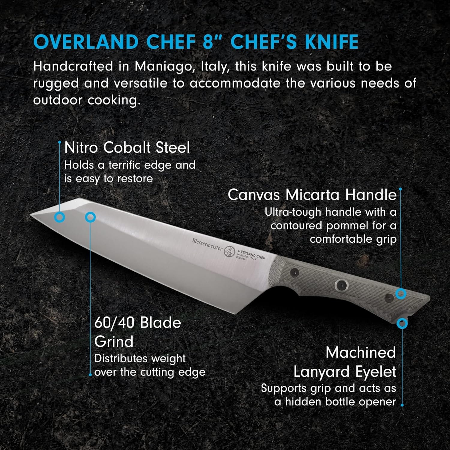Messermeister Overland Chef 8" Camp Knife – Multicolor – Chef's Knives