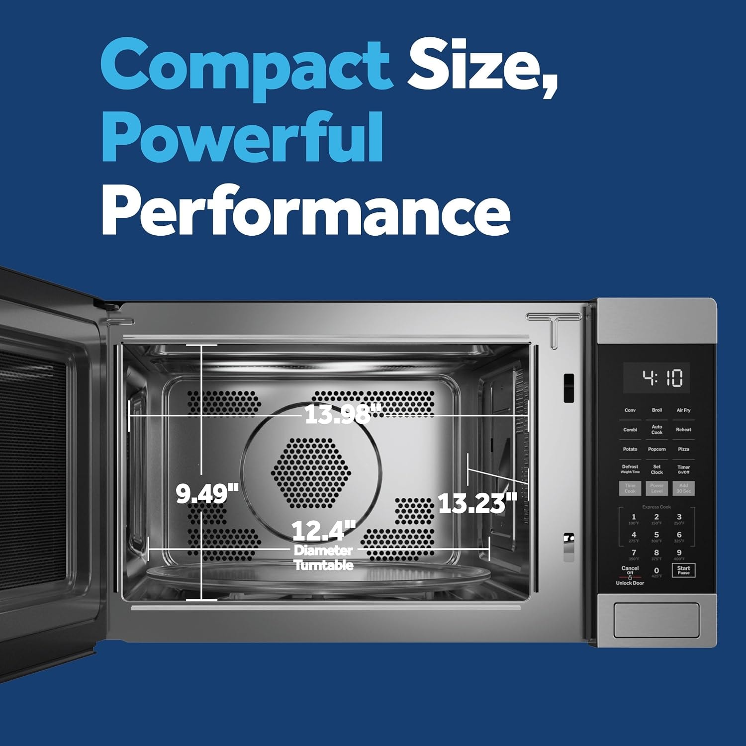 GE 1.0 Cu ft Countertop Convection Microwave Oven with Air Fry – 1 cubic feet – Stainless Steel – Countertop Microwave Ovens