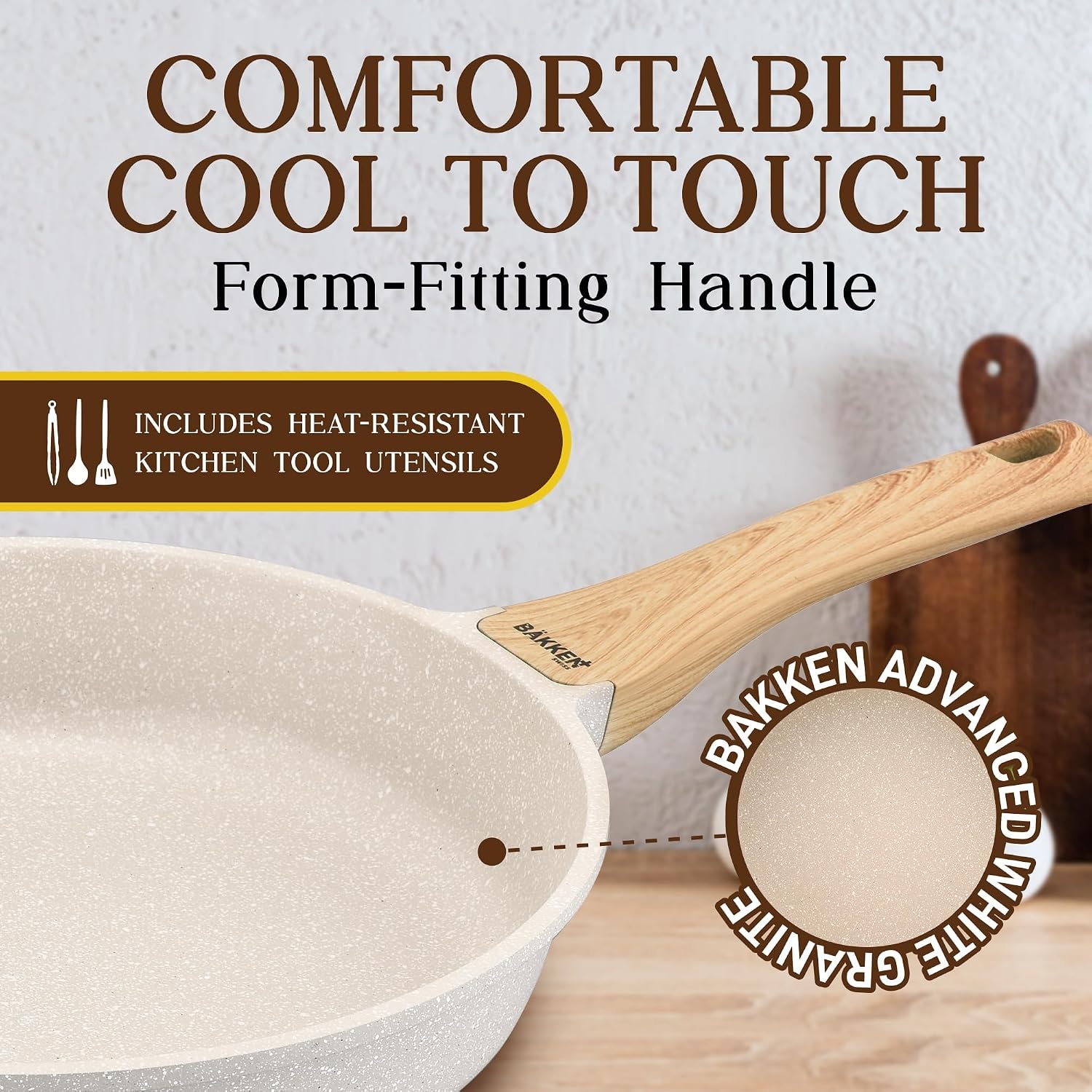 Bakken Swiss 23-Piece Nonstick Cookware & Bakeware Set – 20 Pieces – Cream – Cookware Sets