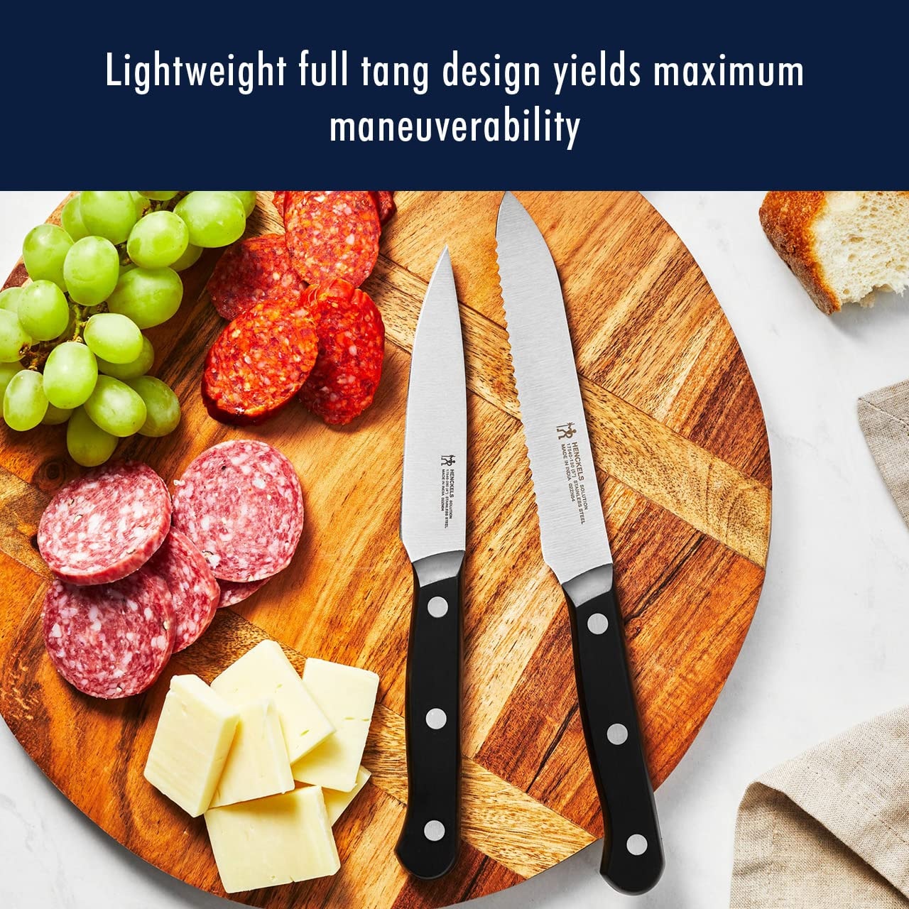 HENCKELS Razor-Sharp Solution 16-Piece Self-Sharpening Knife Block Set – Black – Knife Sets