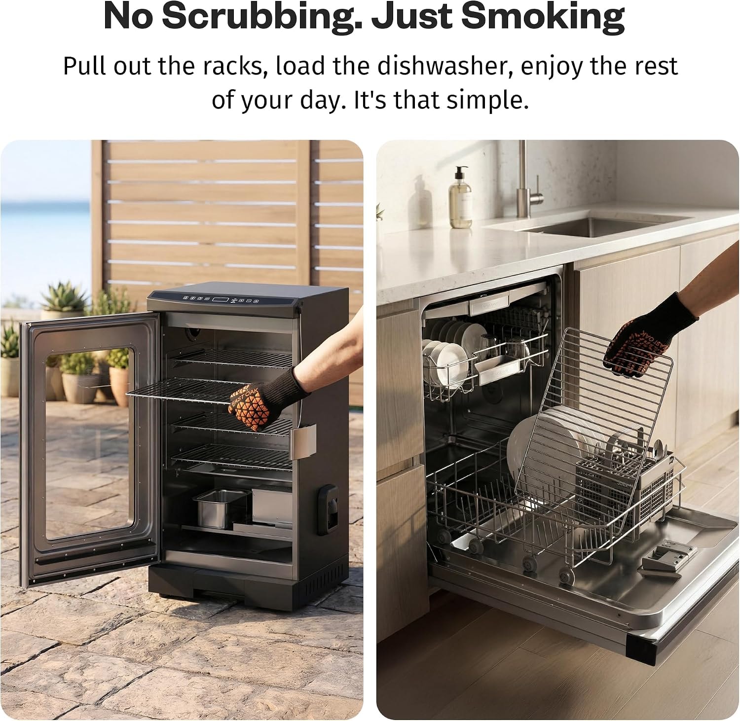 30 Inch Electric Smoker For Outdoors, Built-In Probe – Mist Silver – Glass Door – Smokers