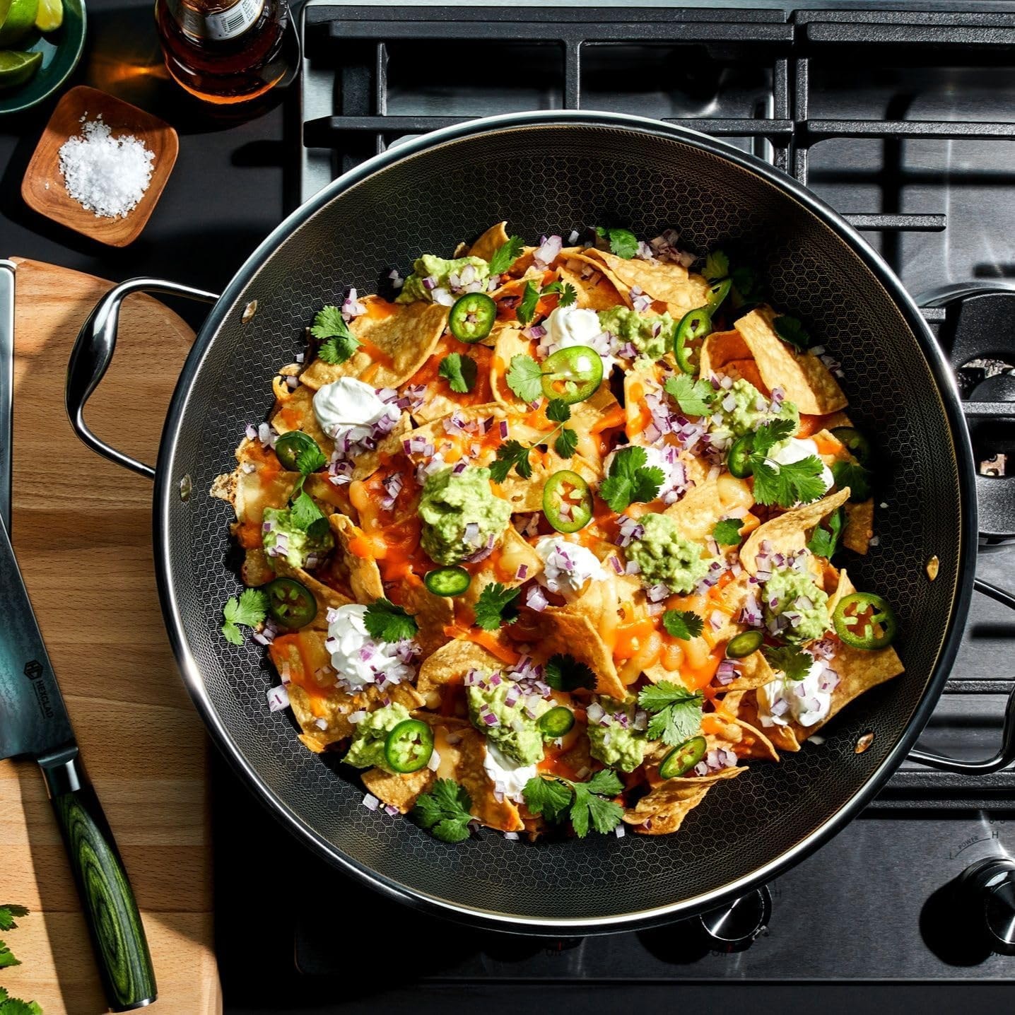 HexClad 14" Hybrid Wok with Lid – 3 liters – Silver – Woks & Stir-Fry Pans