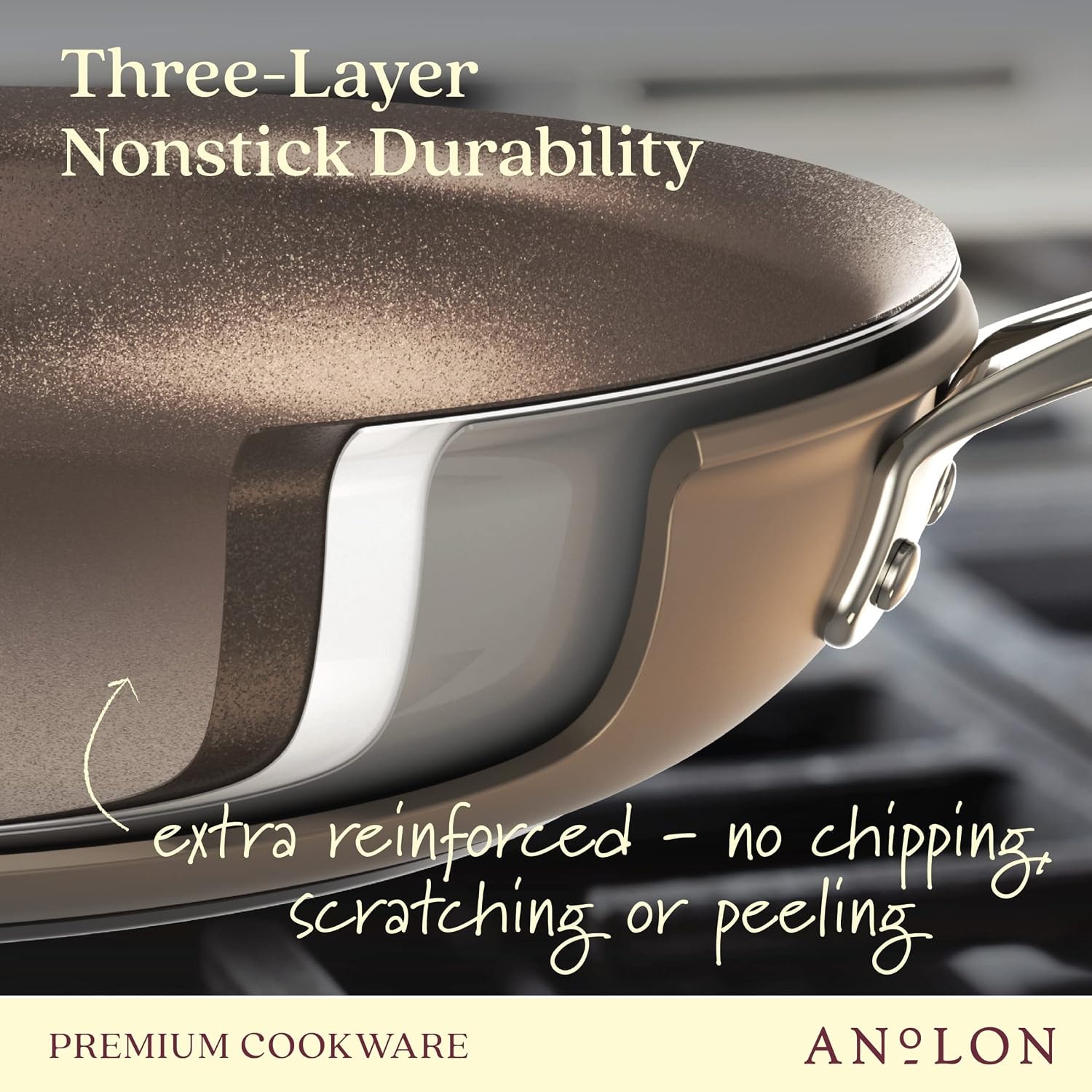 Anolon Ascend 10-Piece Hard Anodized Nonstick Cookware Set – 8 quarts – Bronze – Cookware Sets