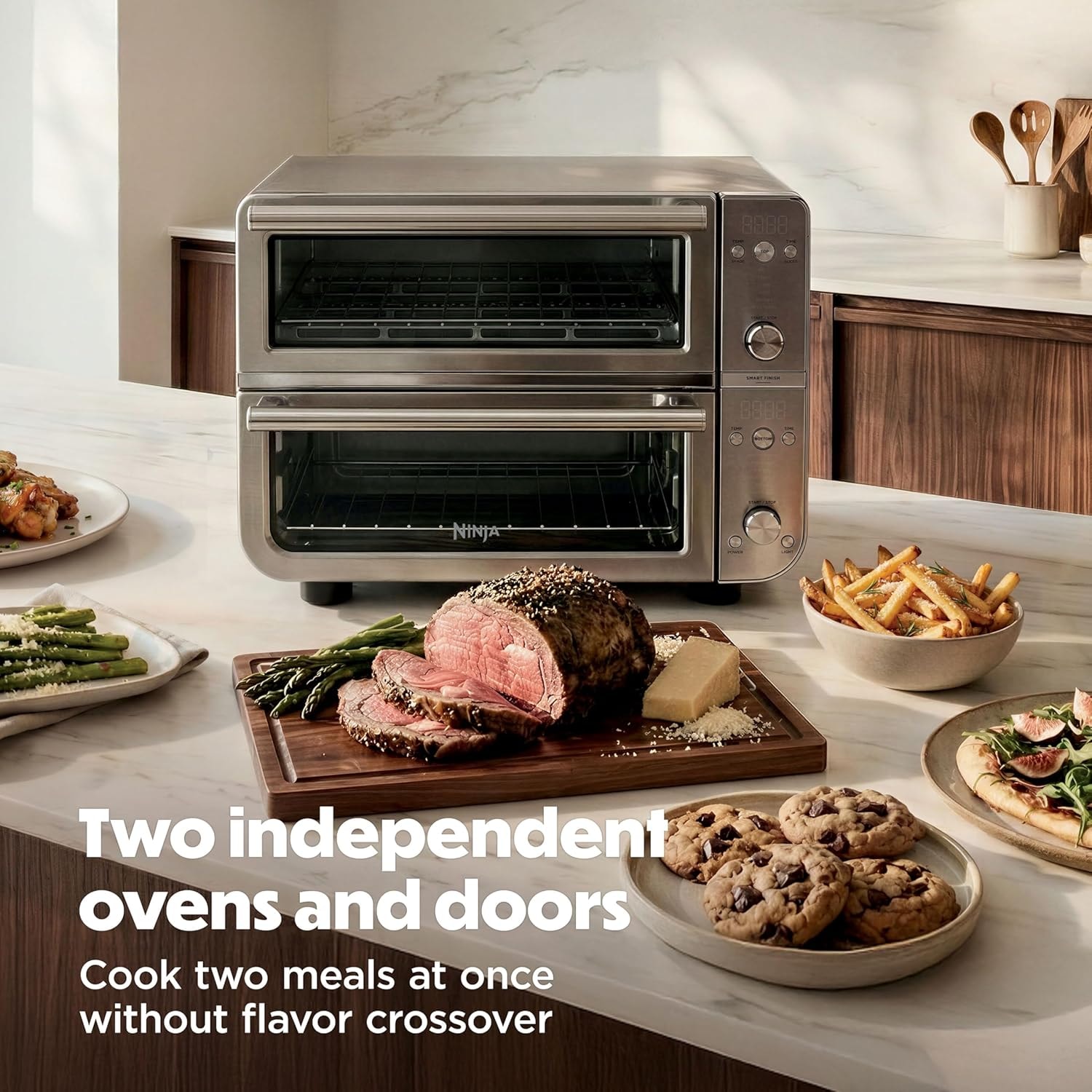 Ninja Double Oven Pro Smart XL Countertop Oven Air Fryer – 28 liters – Prestige Silver – Convection Ovens