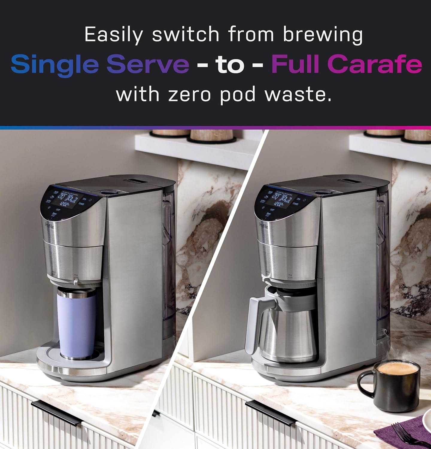GE Profile Smart Grind and Brew Coffee Maker – Stainless Steel – Coffee Machines