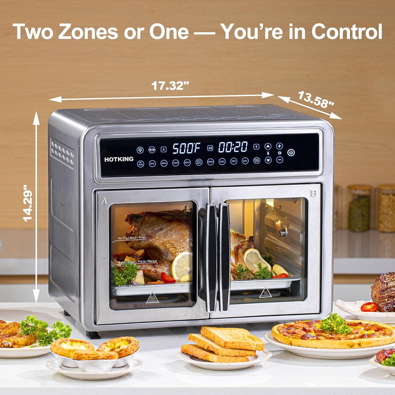 29QT Air Fryer Toaster Oven – 28 quarts – Silver – Air Fryers