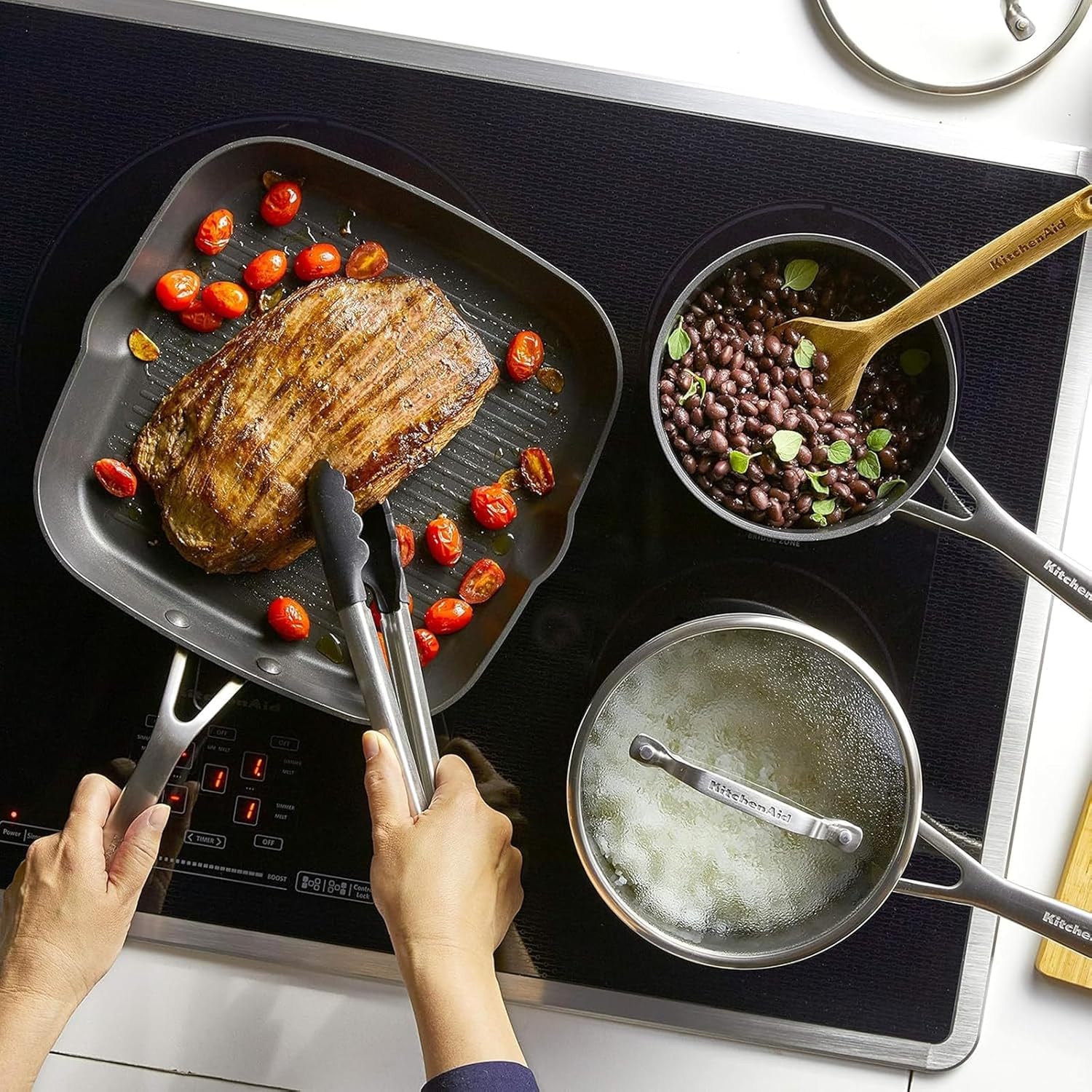 KitchenAid 10-Piece Induction Cookware Set – 6 liters – Matte Black – Cookware Sets