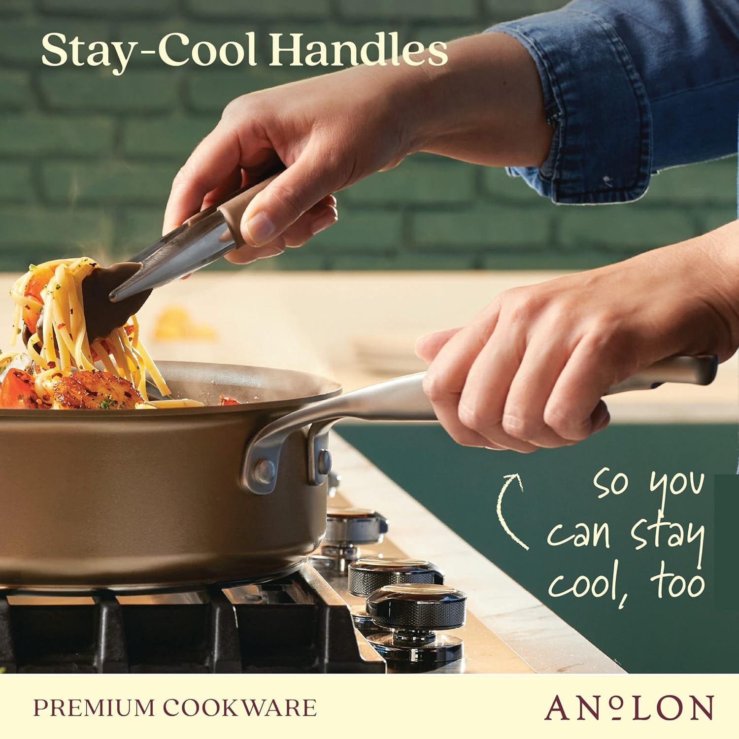 Anolon Ascend 10-Piece Hard Anodized Nonstick Cookware Set – 8 quarts – Bronze – Cookware Sets