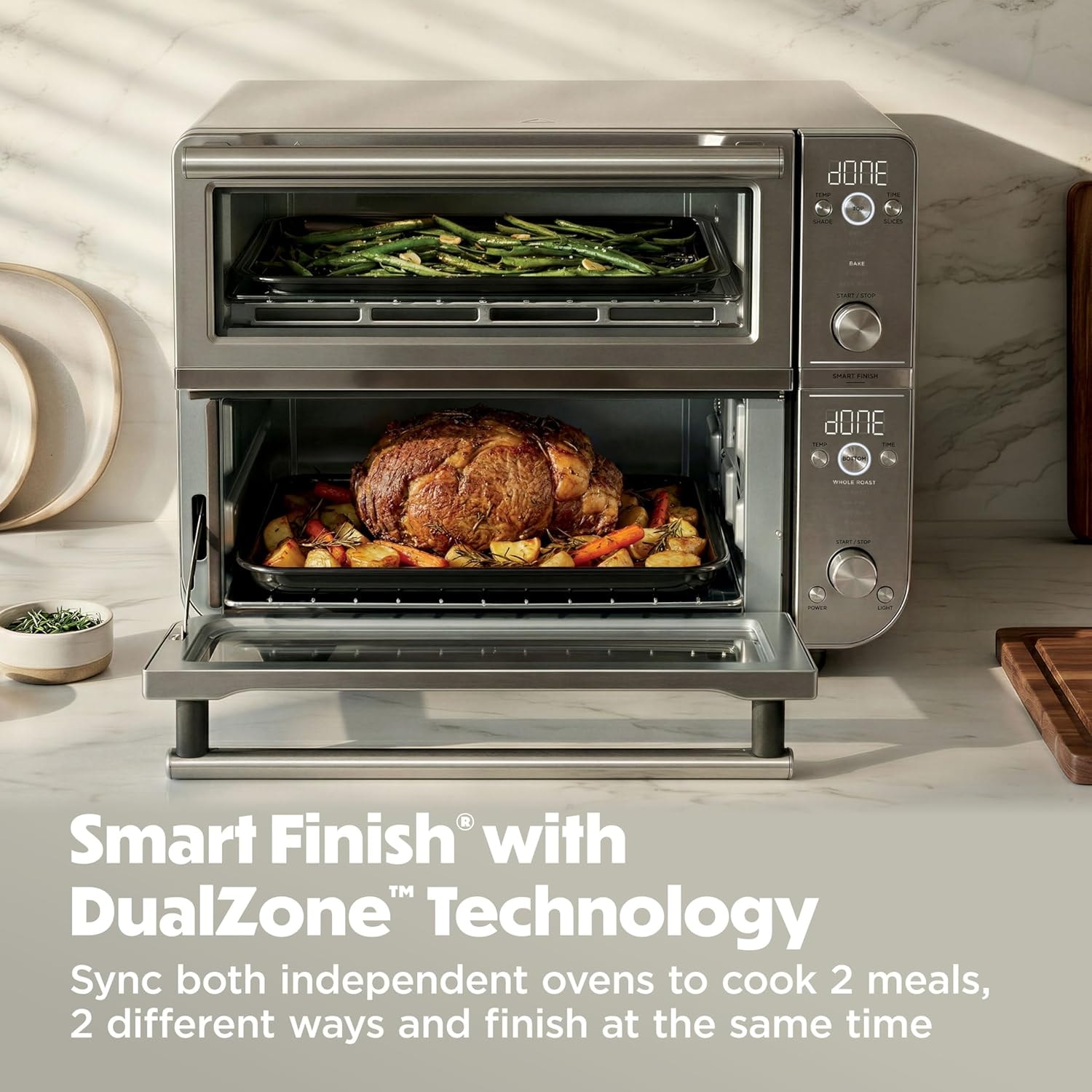 Ninja Double Oven Pro Smart XL Countertop Oven Air Fryer – 28 liters – Prestige Silver – Convection Ovens