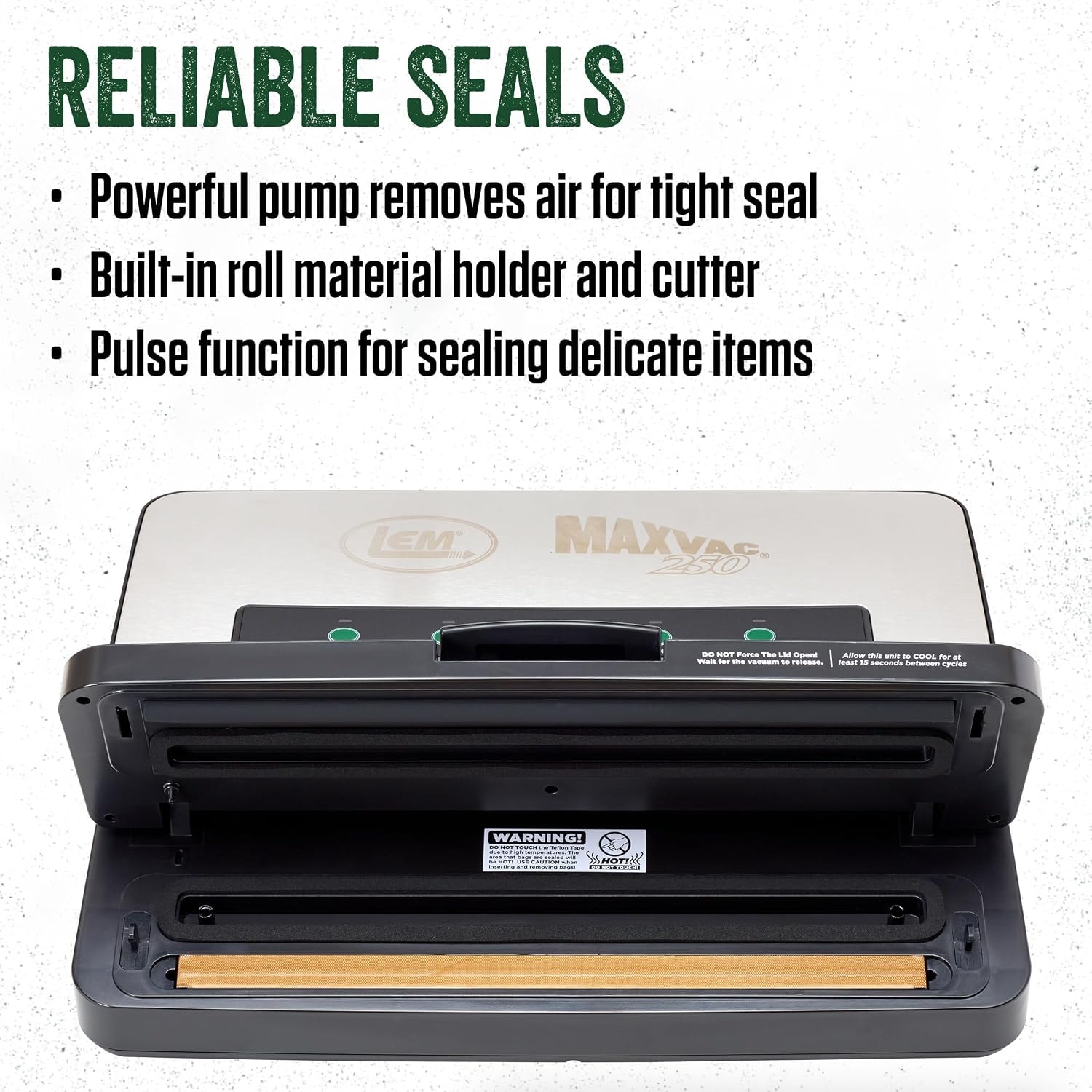 Lem Products MaxVac 250 Stainless Steel Vacuum Sealer – Silver – Vacuum Sealers