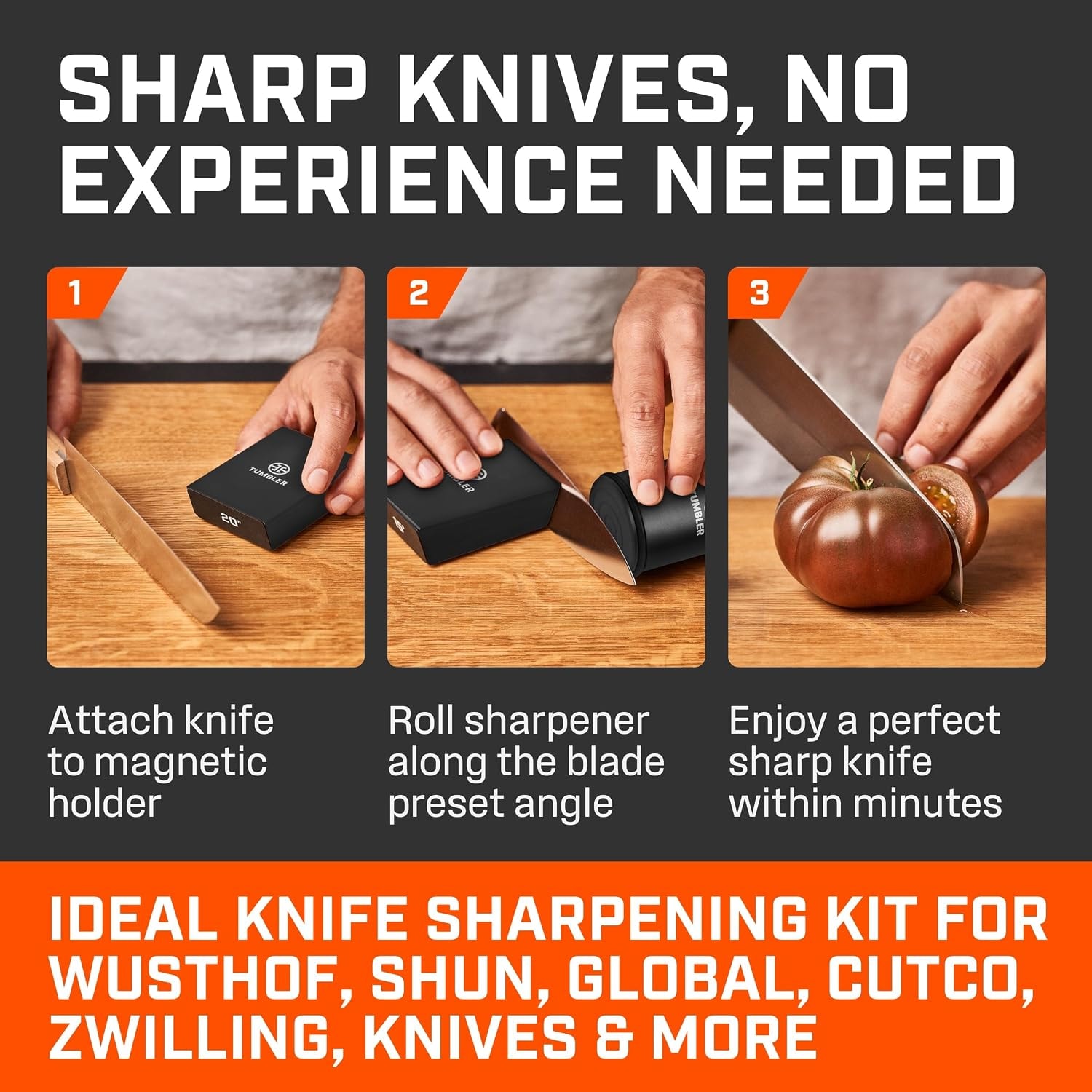 Tumbler Pro Diamond Rolling Knife Sharpener Set – Black – Knife Sharpeners