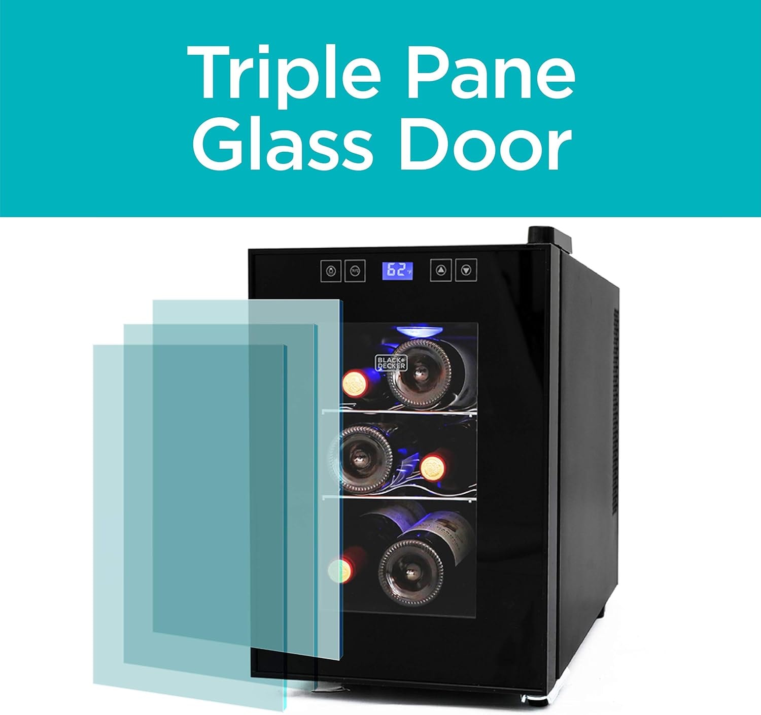 BLACK+DECKER BD6 Series Wine Fridge – 0.7 cubic feet – Freestanding Wine Cellars