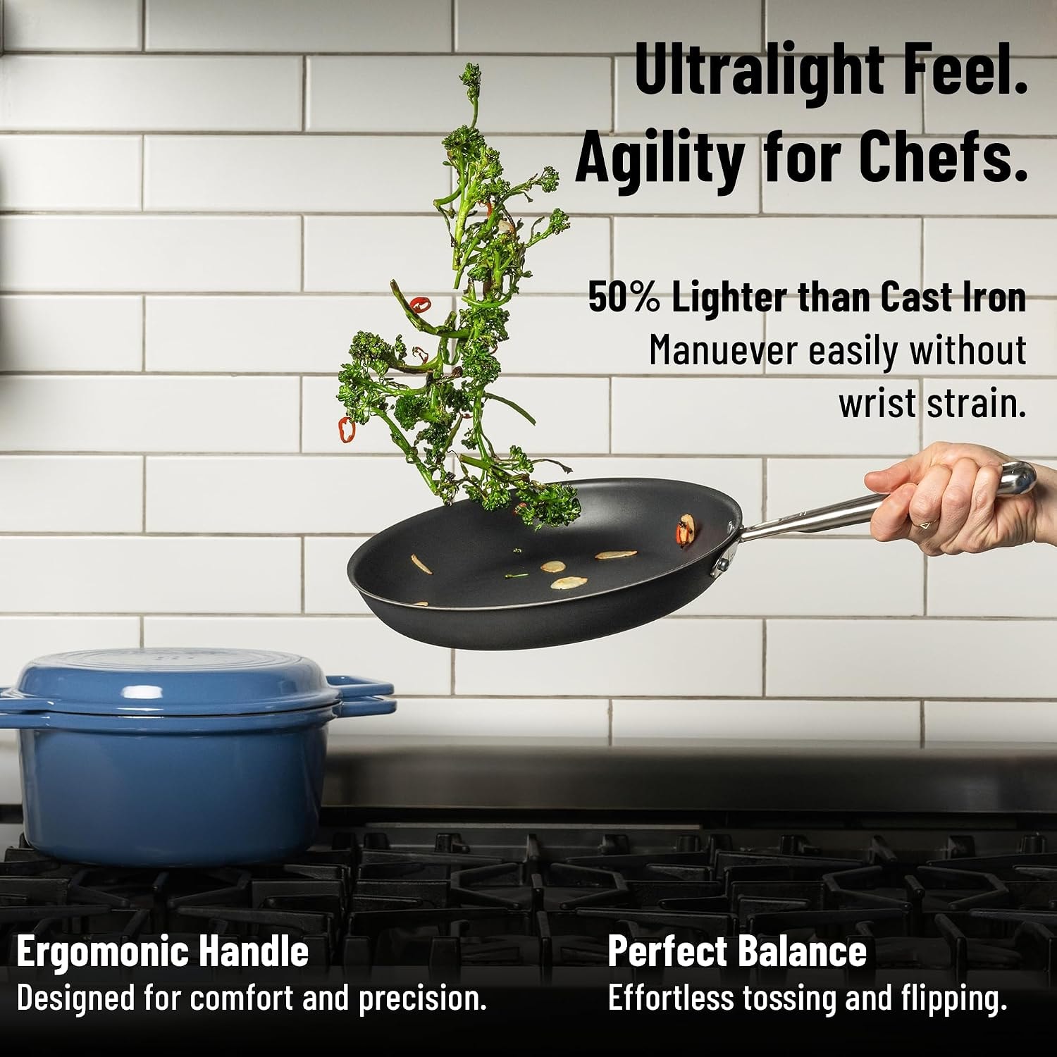 Misen Carbon NonstickTM Skillet Nitrided Carbon Steel Professional Alt – 1.25 quarts – Skillets