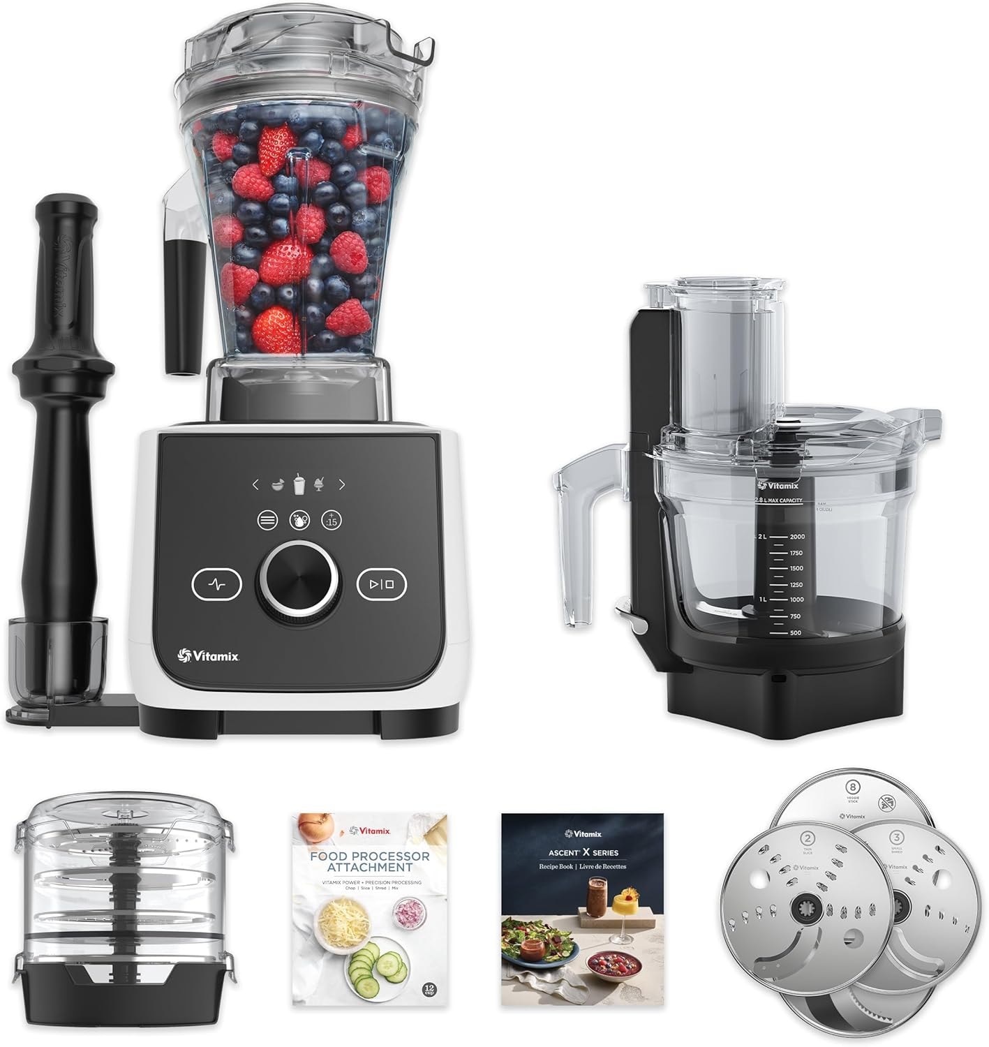 Vitamix Ascent X4 SmartPrep Kitchen System, Brushed Stainless, Silver – White – Countertop Blenders