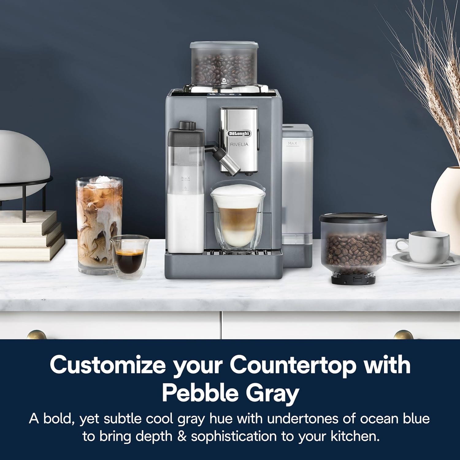 De'Longhi Rivelia Fully Automatic Espresso Machine – Pebble Gray – Super-Automatic Espresso Machines