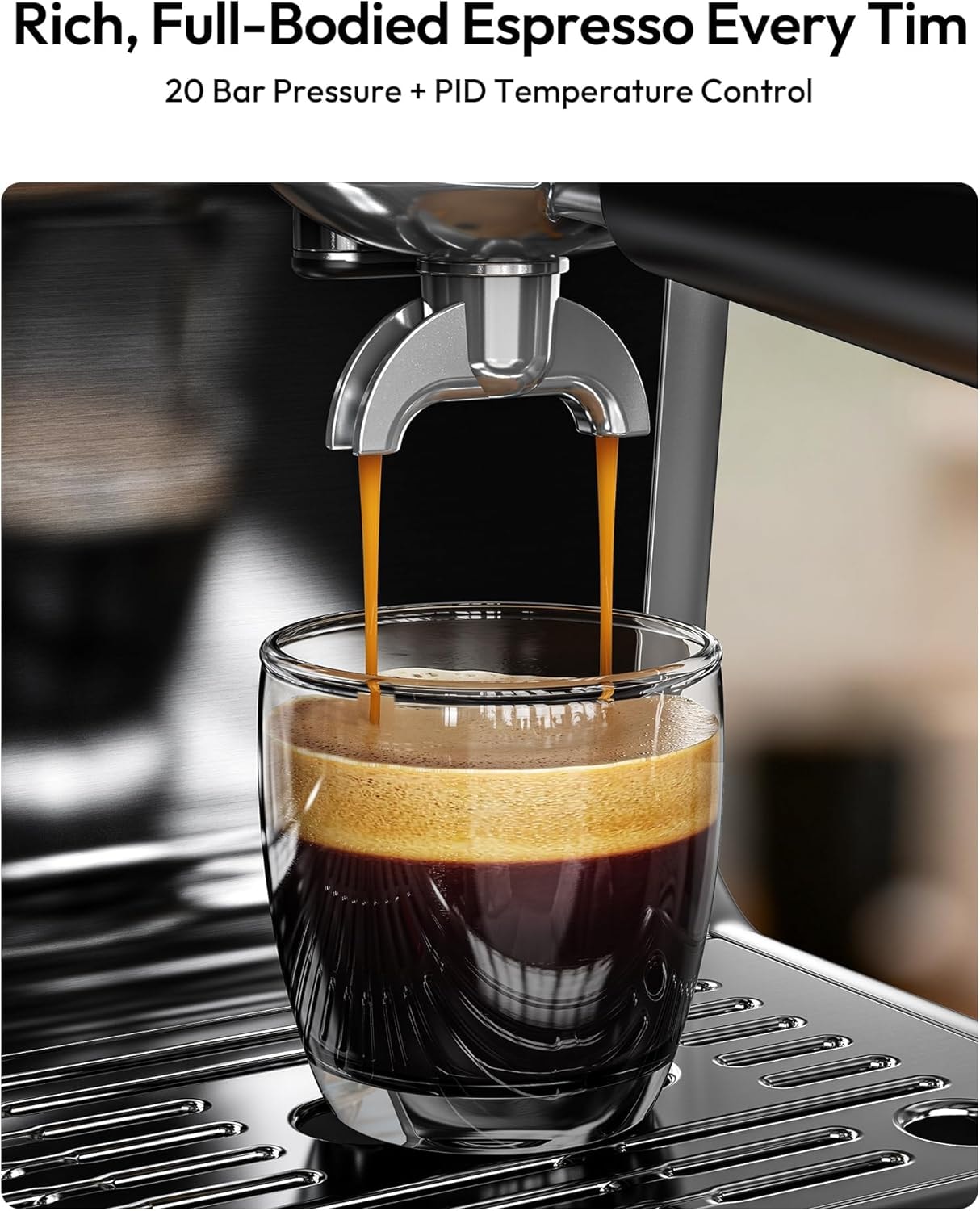 Thyme & Table Barista Grade Espresso Machine – 2.8 liters – Silver – Semi-Automatic Espresso Machines