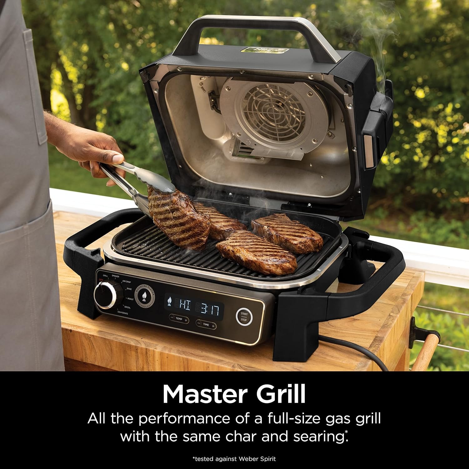 Ninja Woodfire Pro XL Electric Grill & Smoker with Digital Probe, Larg – Grey – Electric Grills