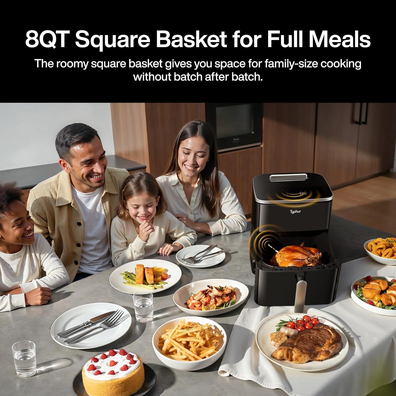 Cosori FlexDrawer Smart Air Fryer with App Control PFAS-Free Ceramic C – 8 quarts – Black+Sliver – Air Fryers