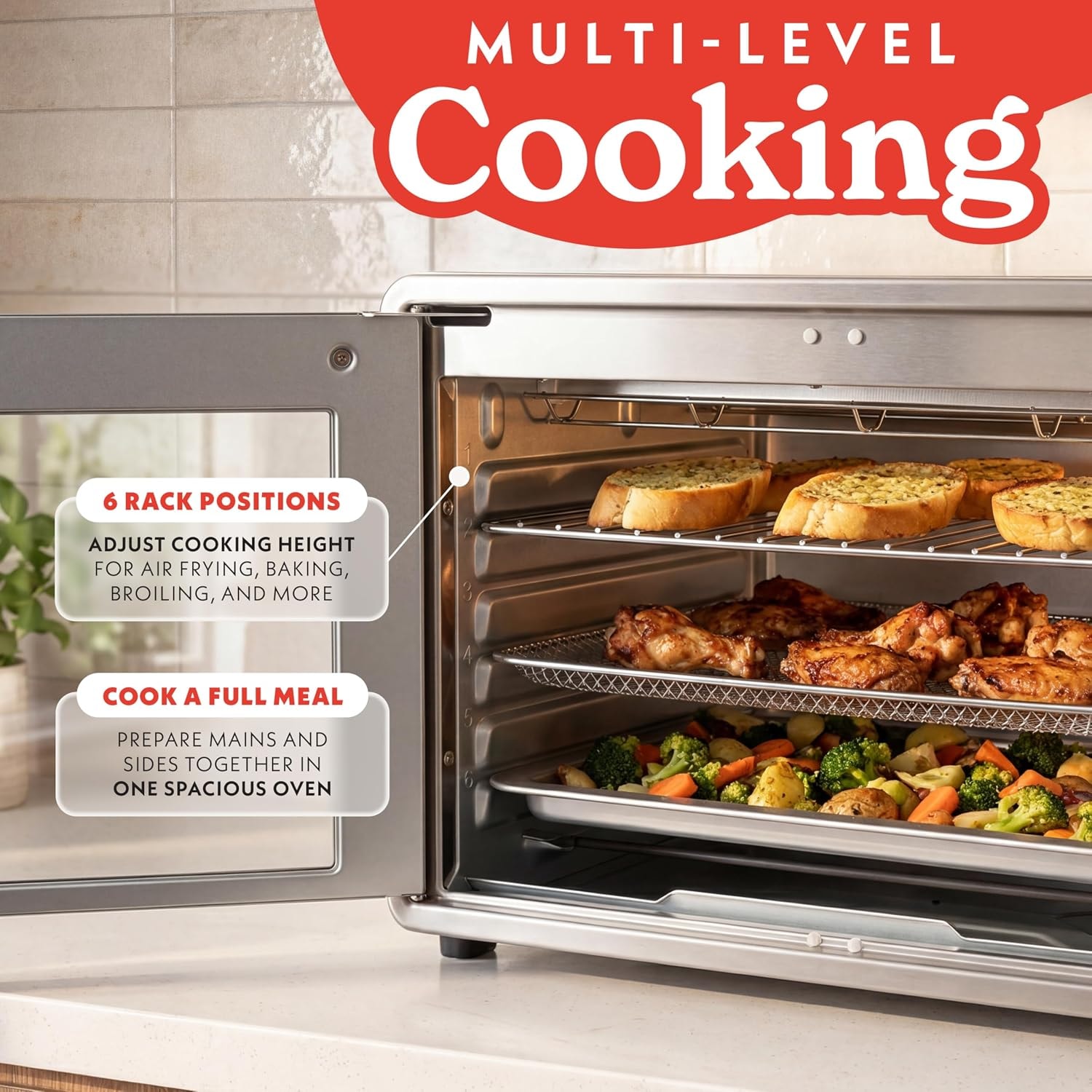 Statesman SKAO15017BK 15 Litre 13-in-1 Digital Air Fryer Oven – 37 quarts – Silver – Air Fryers