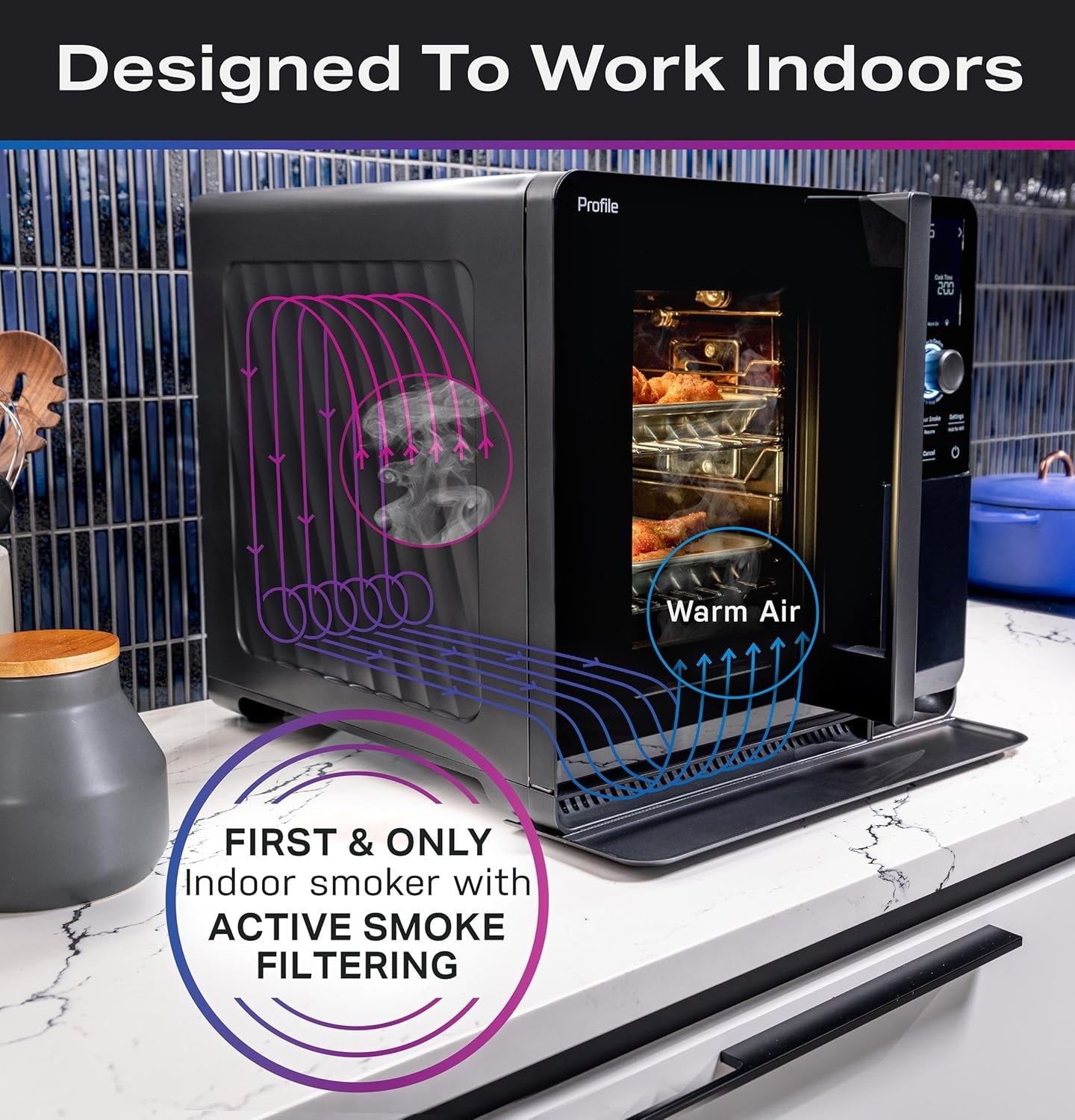 GE Profile Smart Indoor Smoker – Carbon Black – Toasters