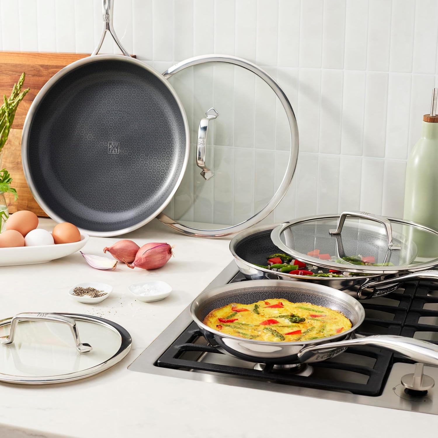 ZWILLING Peak 6-Pc Dual Performance Fry Pan Set – Stainless Steel – Skillets