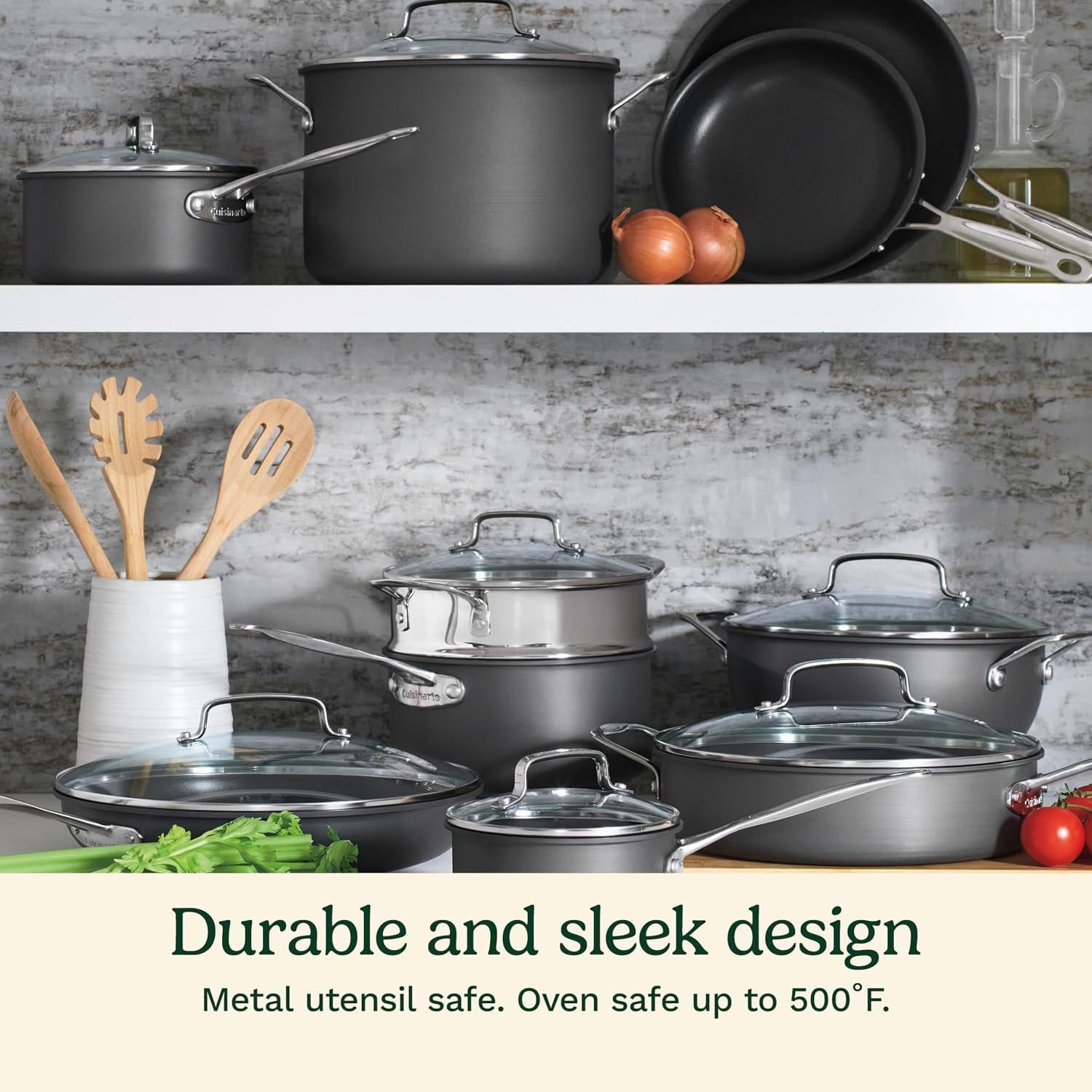 Cuisinart Chef's Classic Hard Anodized Cookware Set 17 Piece – Black – Cookware Sets