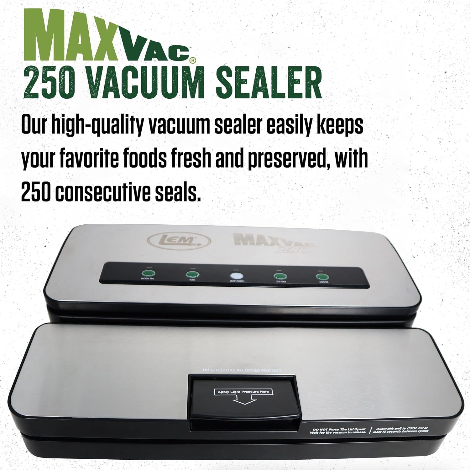 Lem Products MaxVac 250 Stainless Steel Vacuum Sealer – Silver – Vacuum Sealers