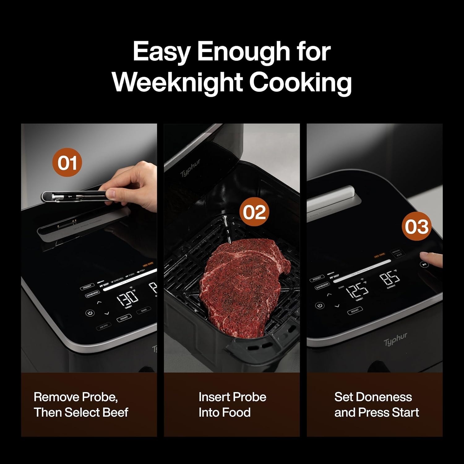 Cosori FlexDrawer Smart Air Fryer with App Control PFAS-Free Ceramic C – 8 quarts – Black+Sliver – Air Fryers
