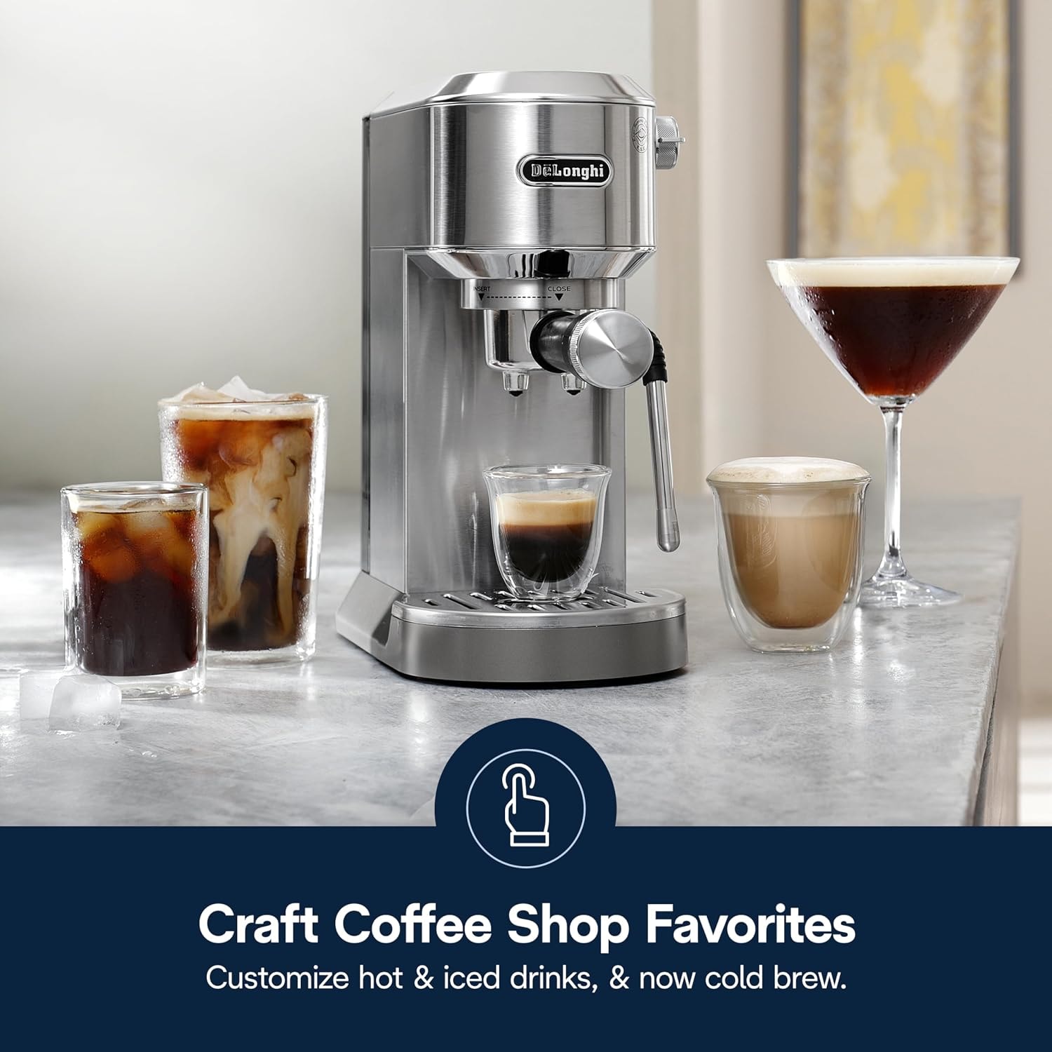De'Longhi Dedica Duo Espresso Machine – Stainless Steel – Manual Espresso Machines