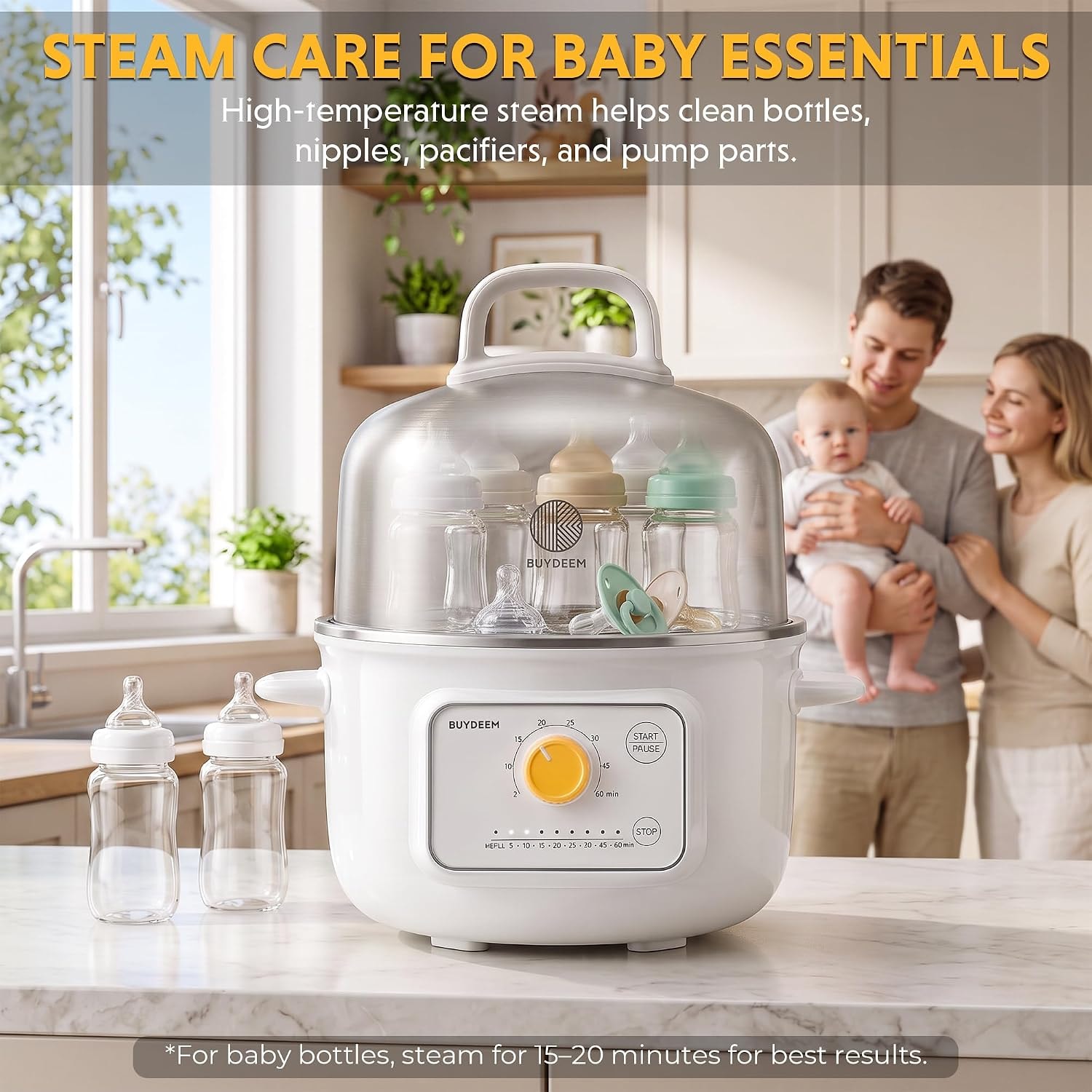 G32 Electric Food Steamer 1.6qt, Stainless Steel Steamer For Vegetable – 1.6 quarts – Arctic White – Steamers