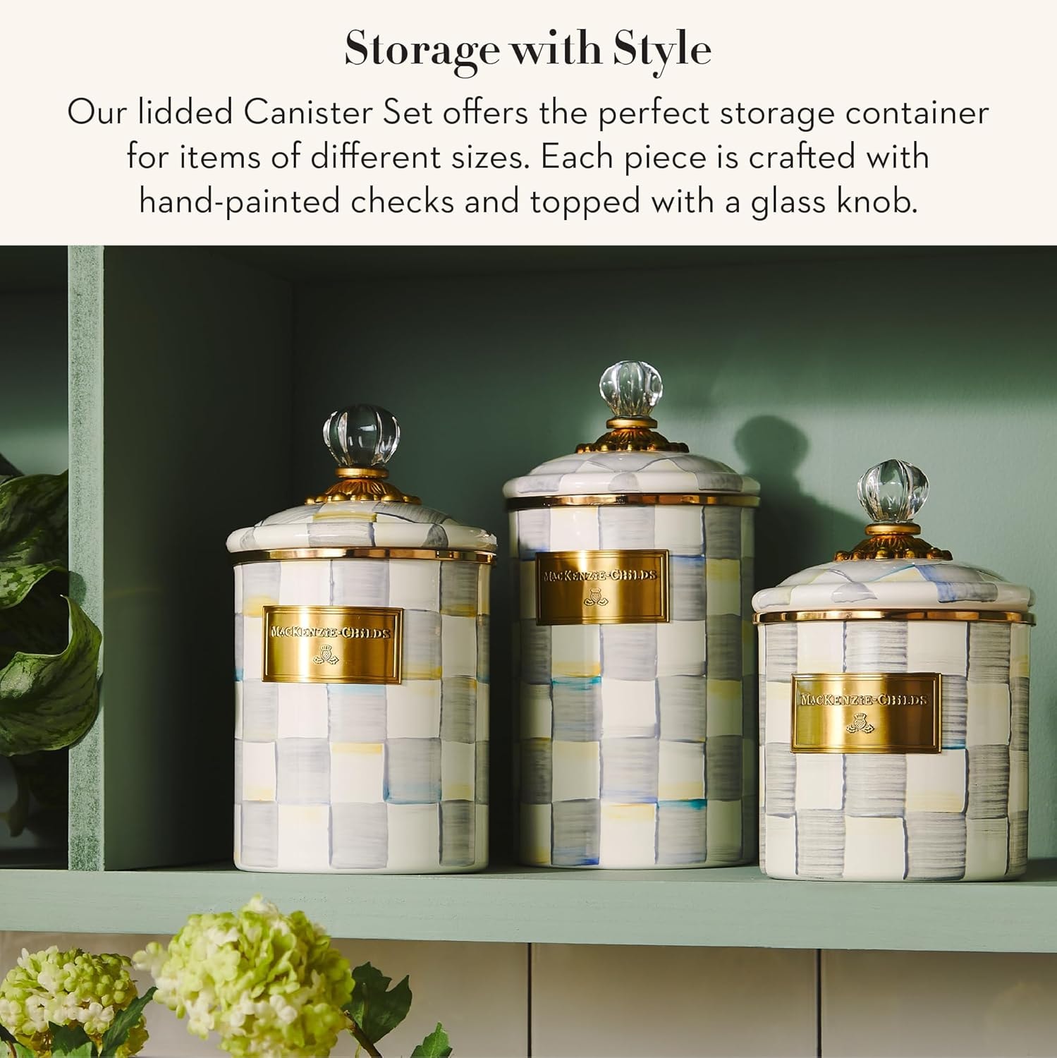 Check Canister MacKenzie-Childs – Sterling Check – Food Jars & Canisters