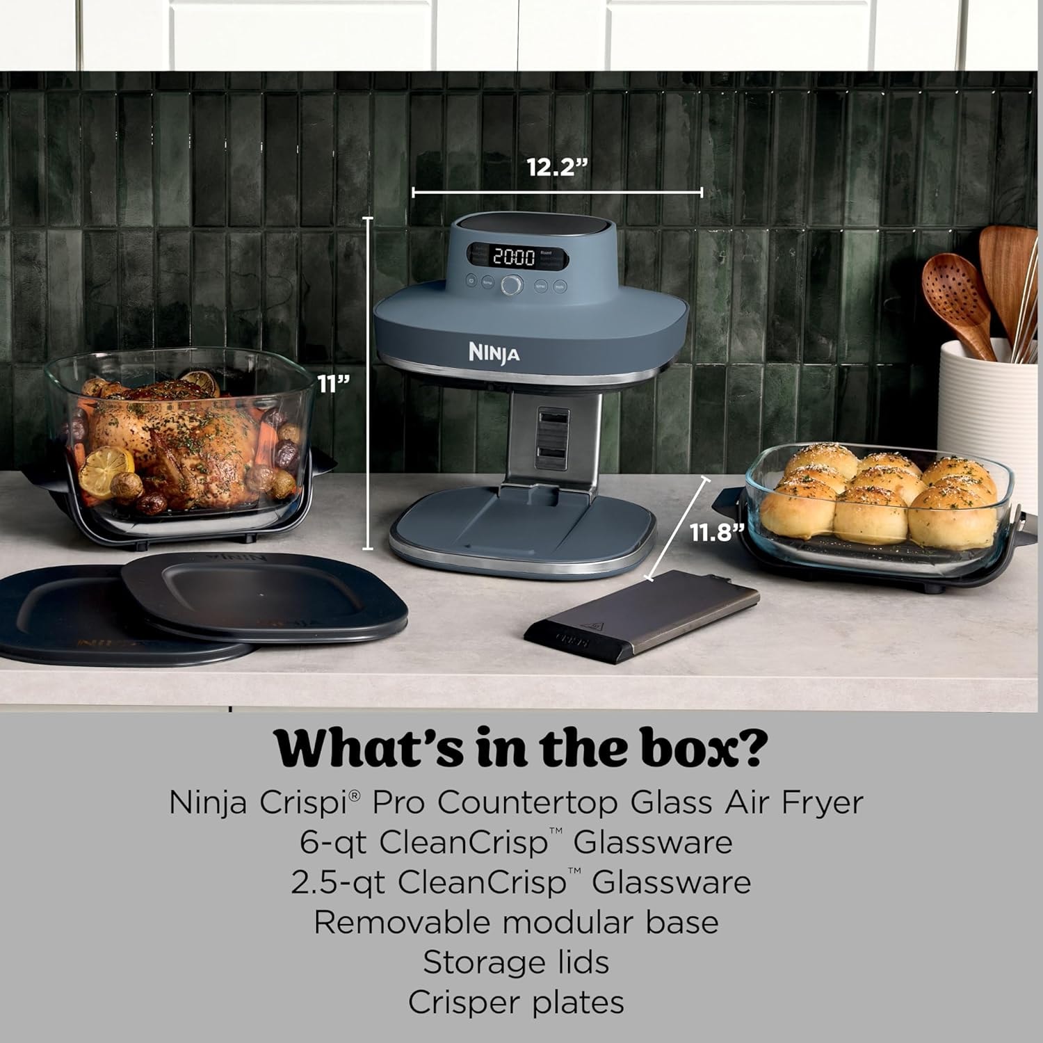 Ninja Crispi Pro 6-in-1 Countertop Glass Air Fryer – 6 quarts – Cyberspace – Air Fryers